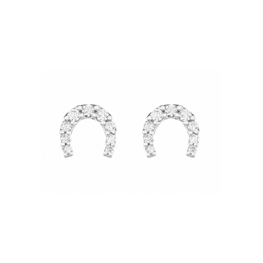 Diamond Horseshoe Stud Earrings - Jennifer Cervelli Jewelry