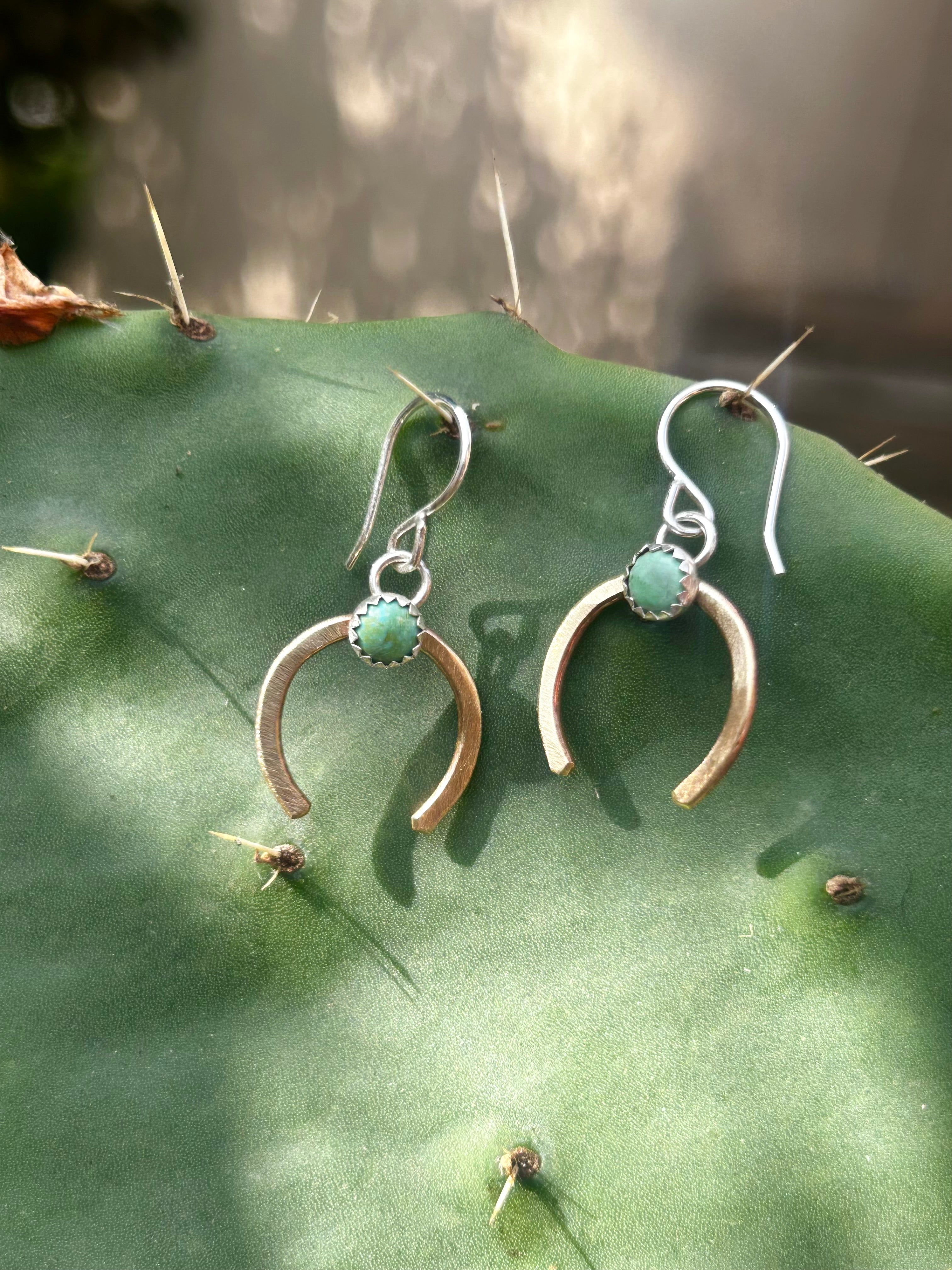 Turquoise Lucky Horseshoe Drop Earrings - Jennifer Cervelli Jewelry