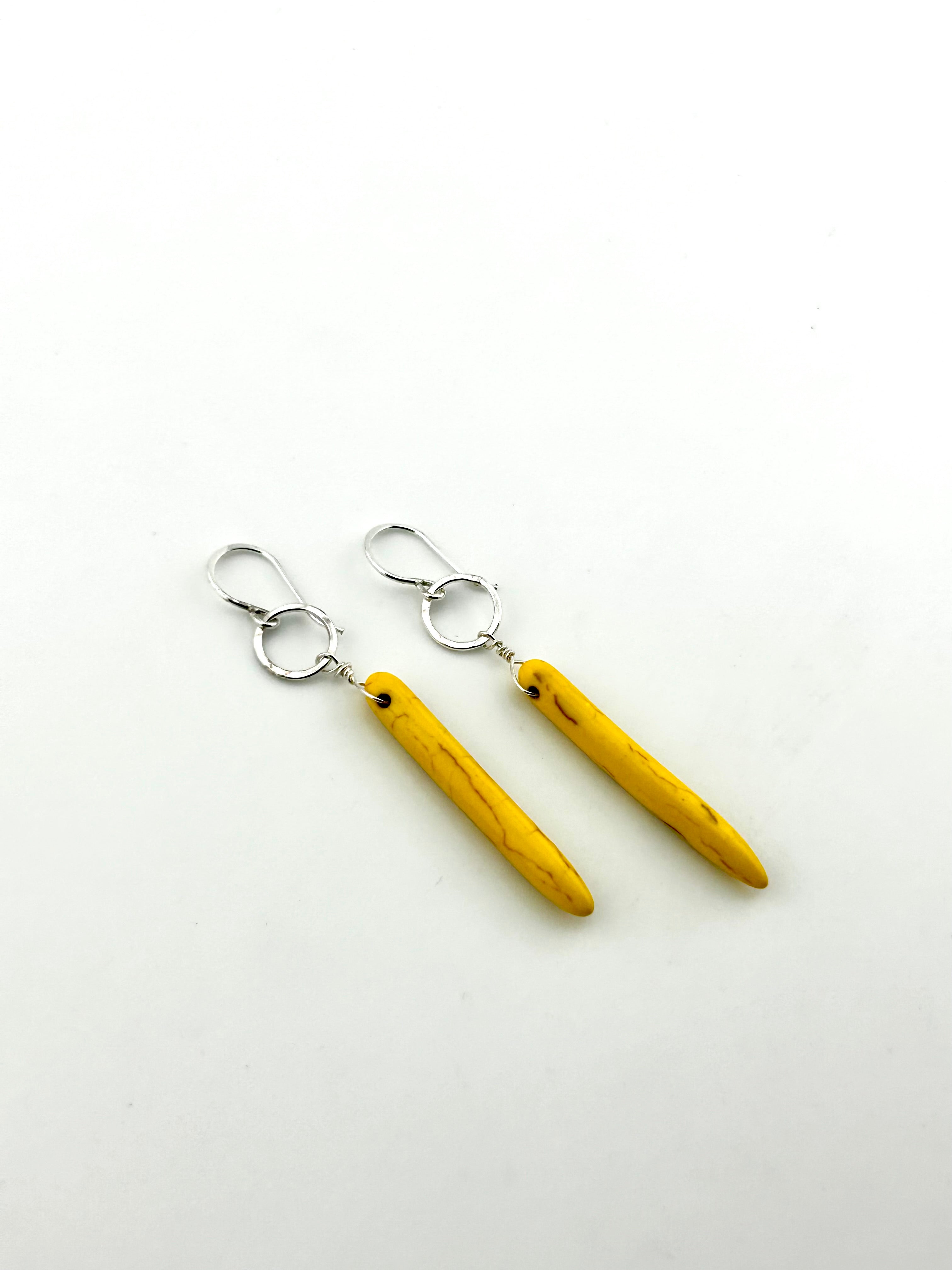 Howlite Drop Earrings - Golden Sun - Jennifer Cervelli Jewelry