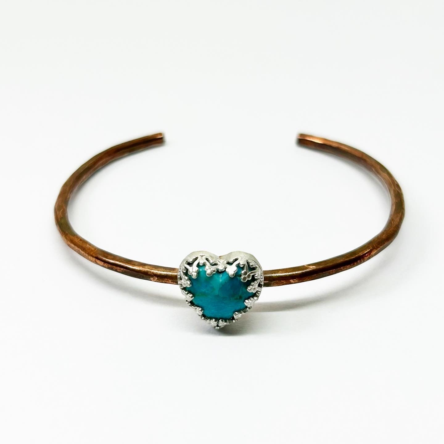 Turquoise Heart Lucky Horseshoe Cuff Bracelet #101 - Jennifer Cervelli Jewelry