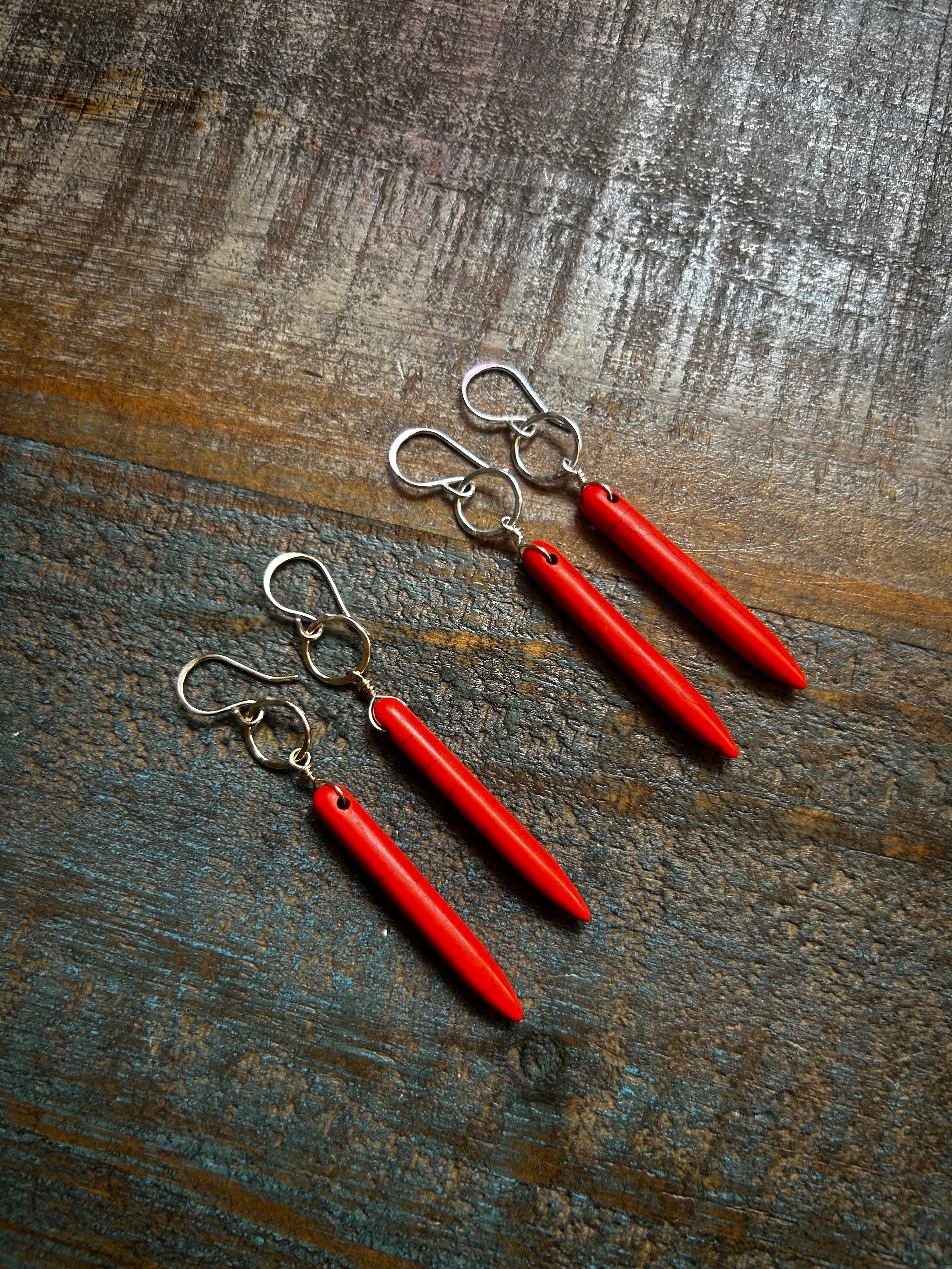 Howlite Drop Earrings - TS Orange - Jennifer Cervelli Jewelry