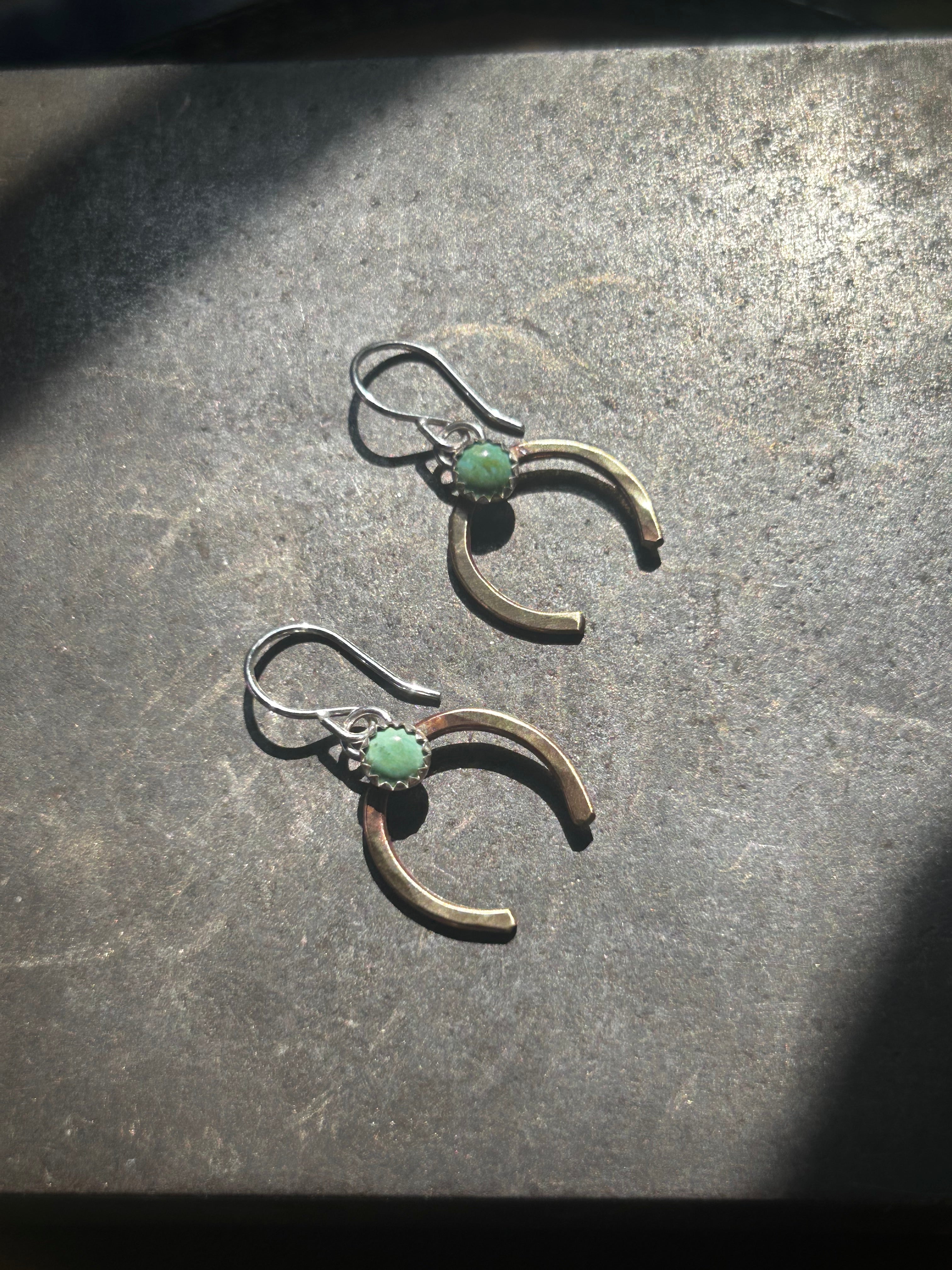 Turquoise Lucky Horseshoe Drop Earrings - Jennifer Cervelli Jewelry