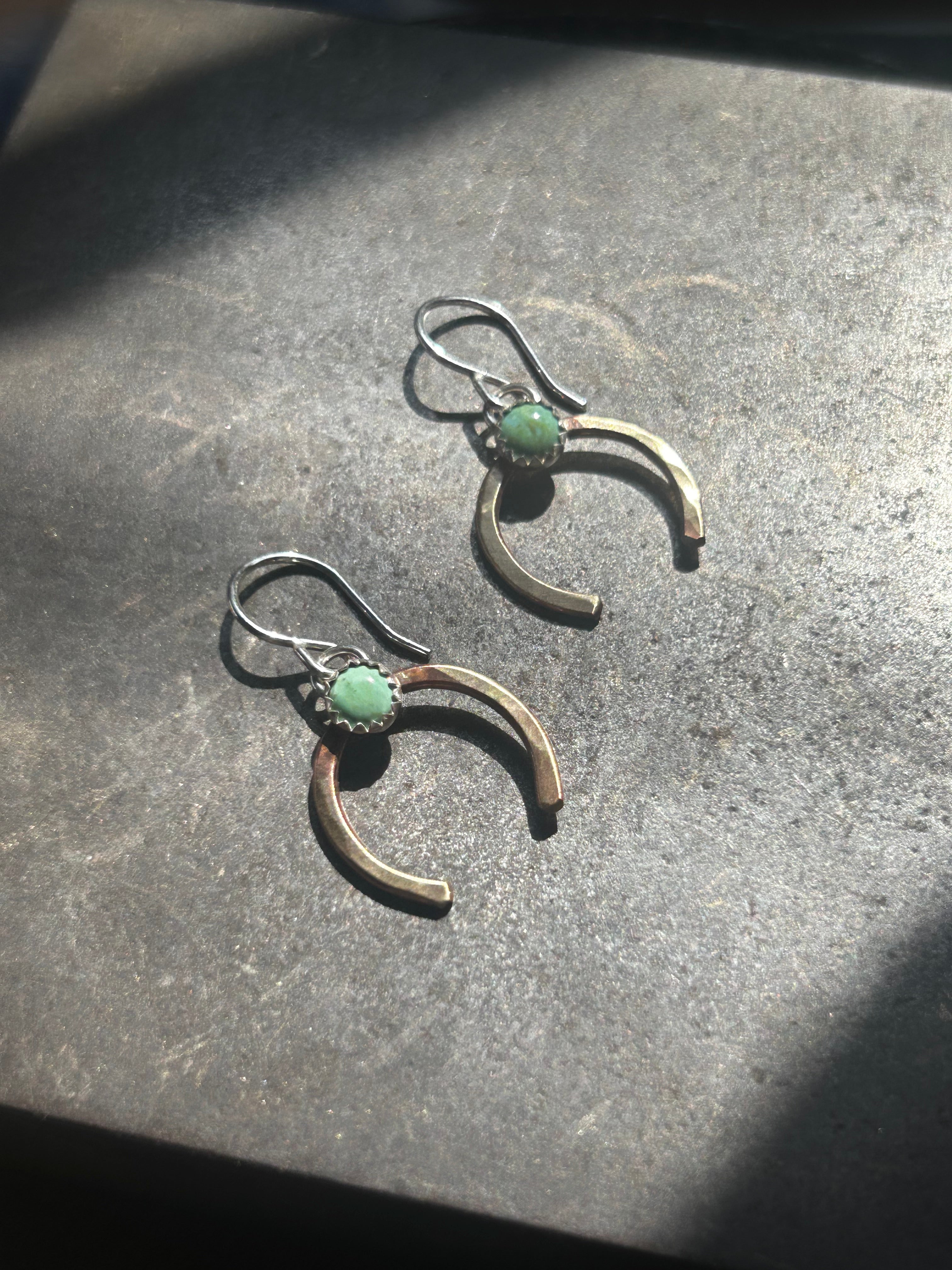 Turquoise Lucky Horseshoe Drop Earrings - Jennifer Cervelli Jewelry