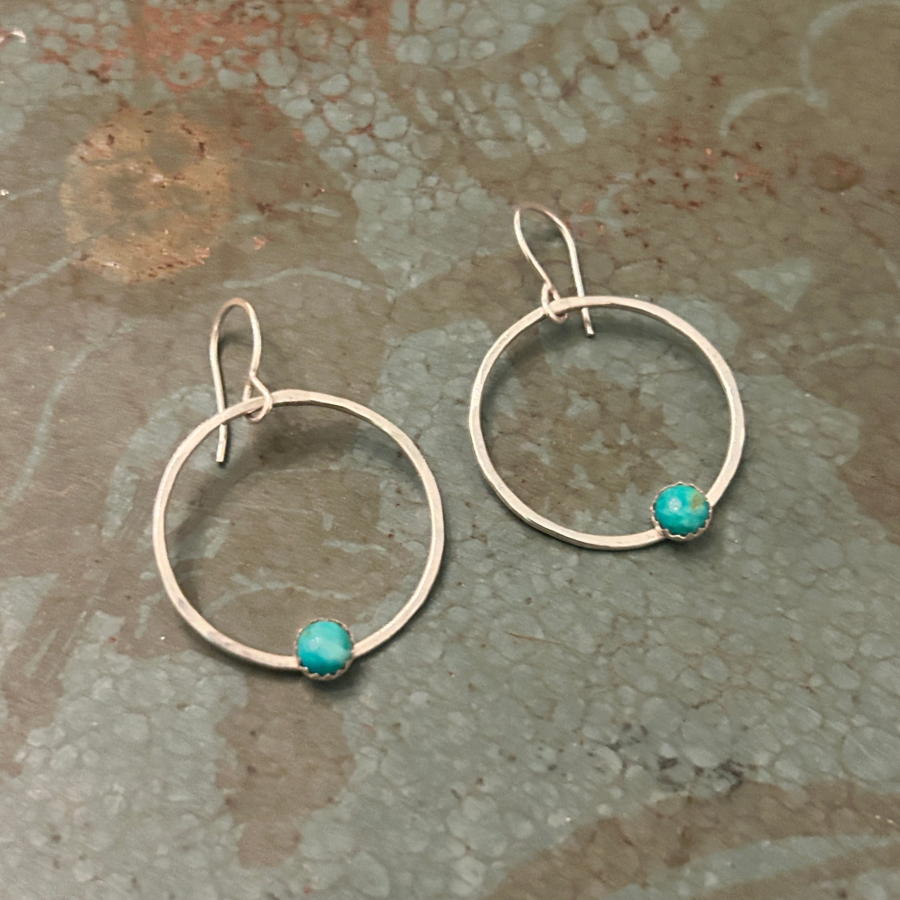 Solstice Hoops – Small - Turquoise - Jennifer Cervelli Jewelry