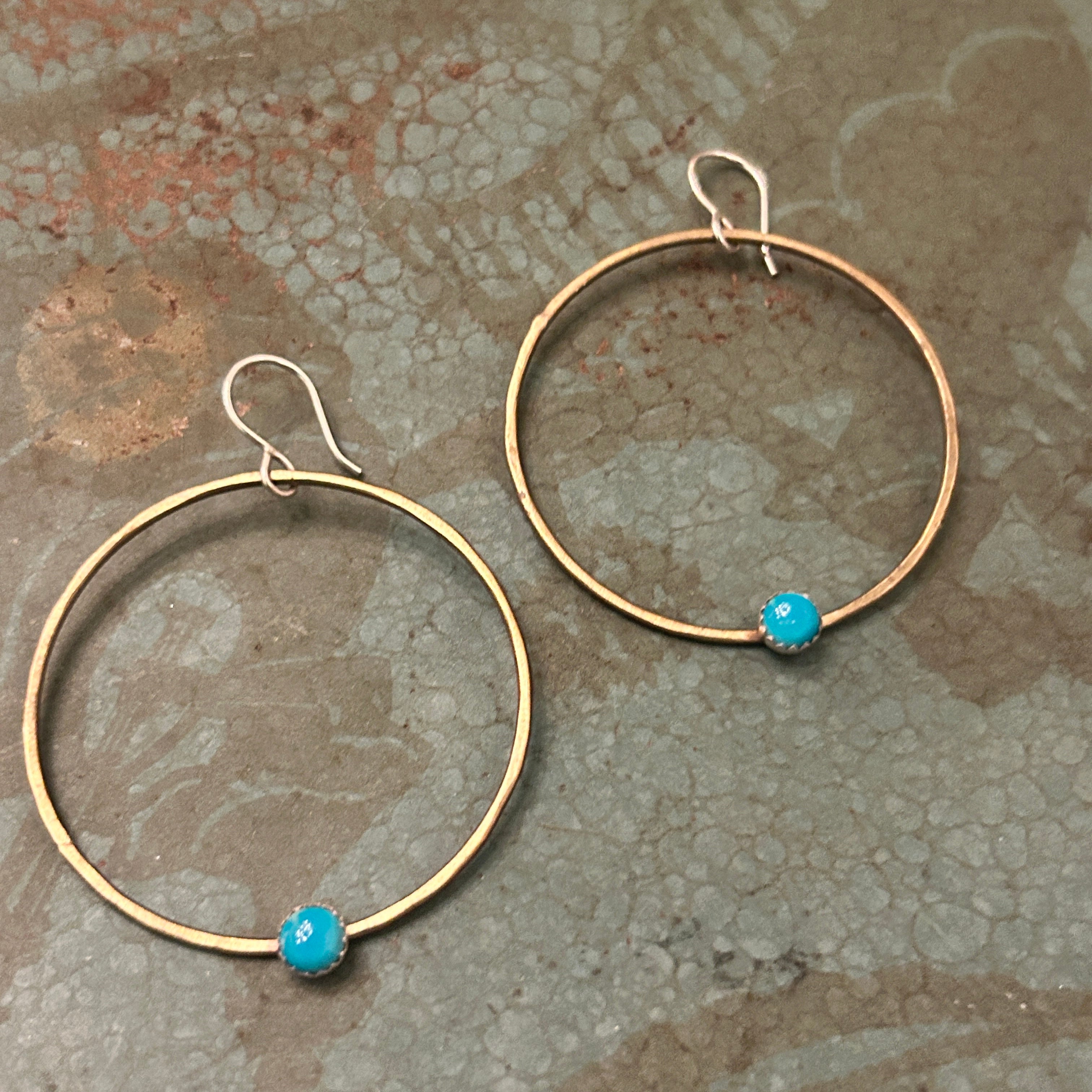 Solstice Hoops – Large - Turquoise - Jennifer Cervelli Jewelry