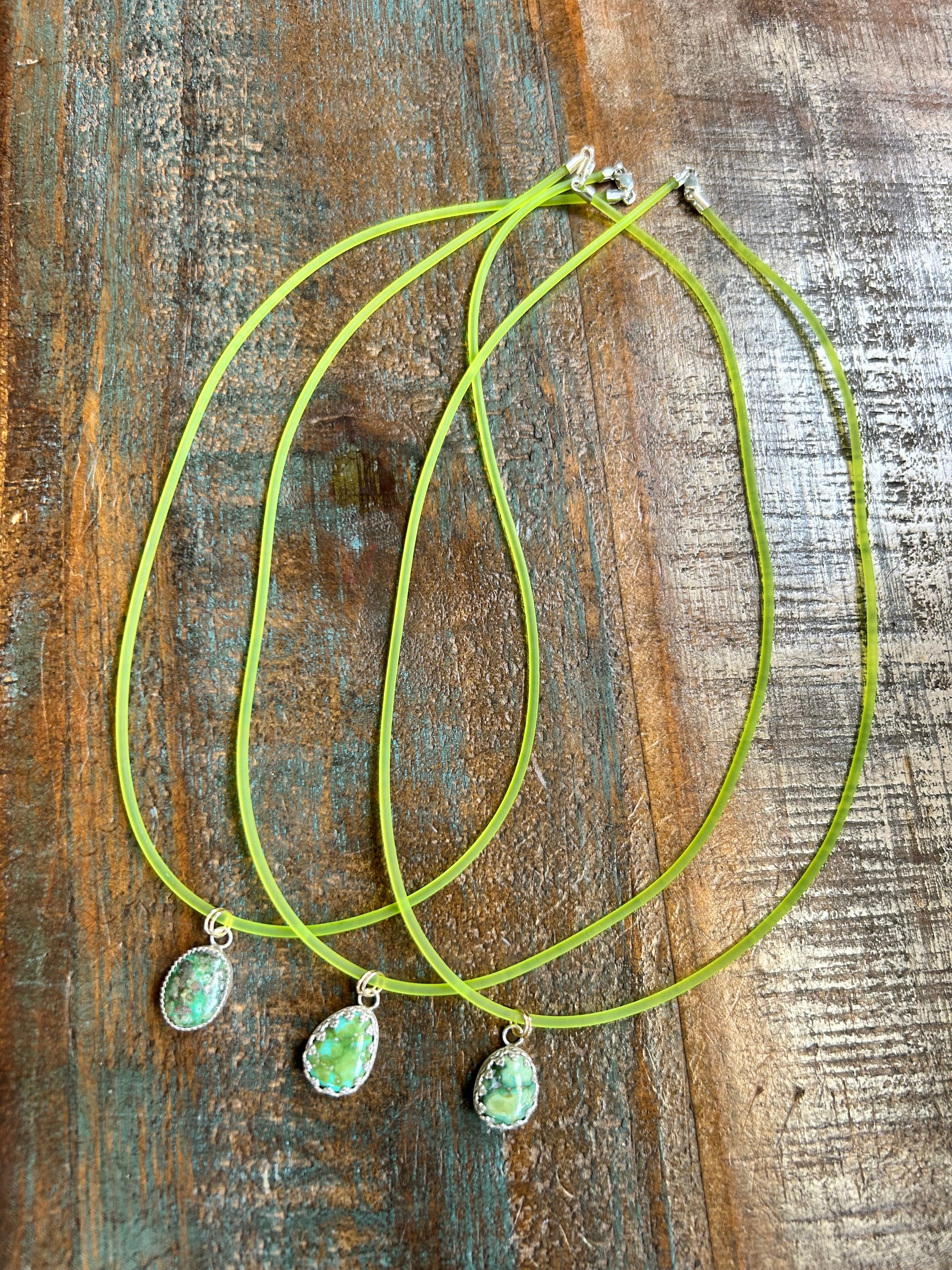 Neon Desert Turquoise Charm Necklace - Jennifer Cervelli Jewelry