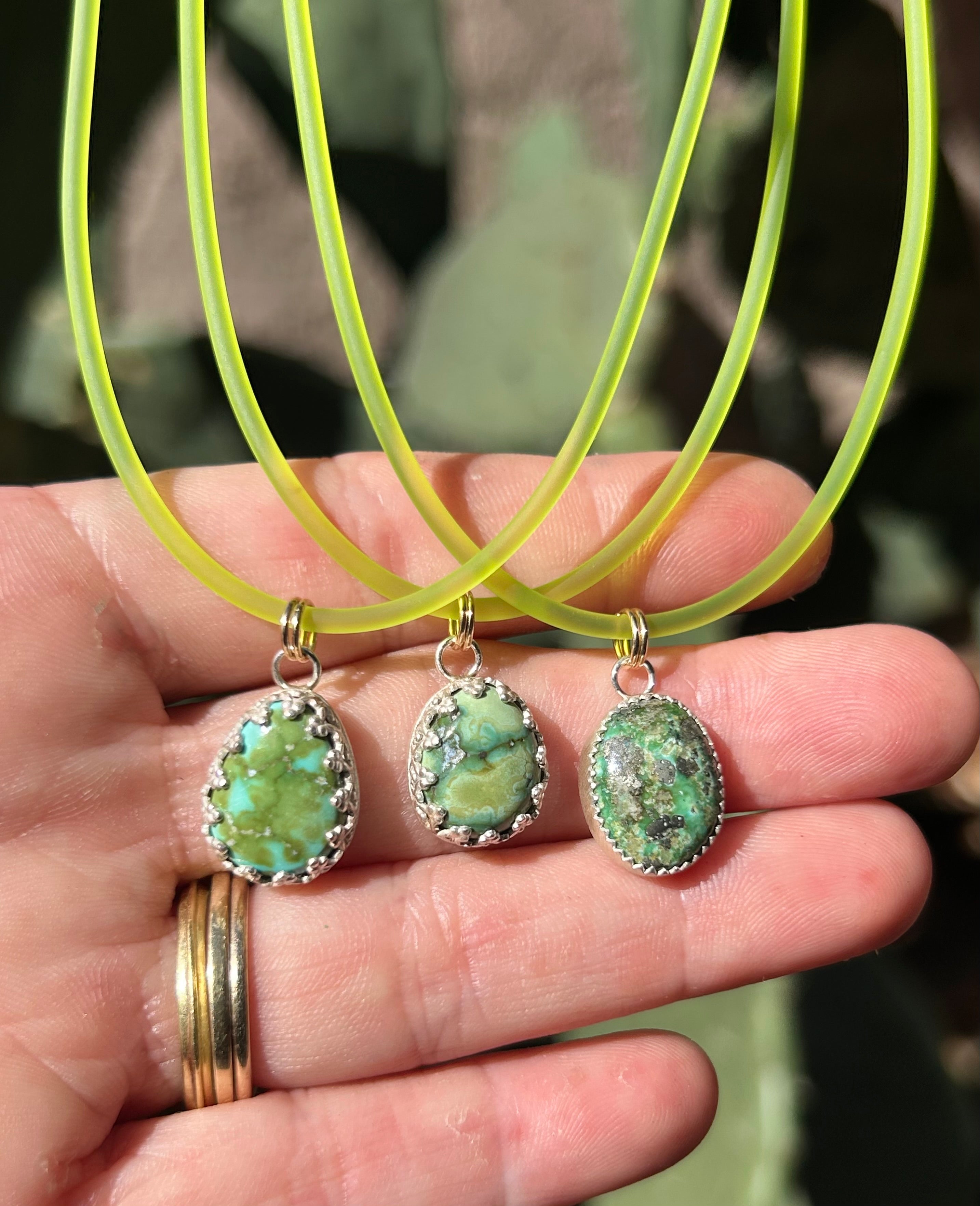 Neon Desert Turquoise Charm Necklace - Jennifer Cervelli Jewelry