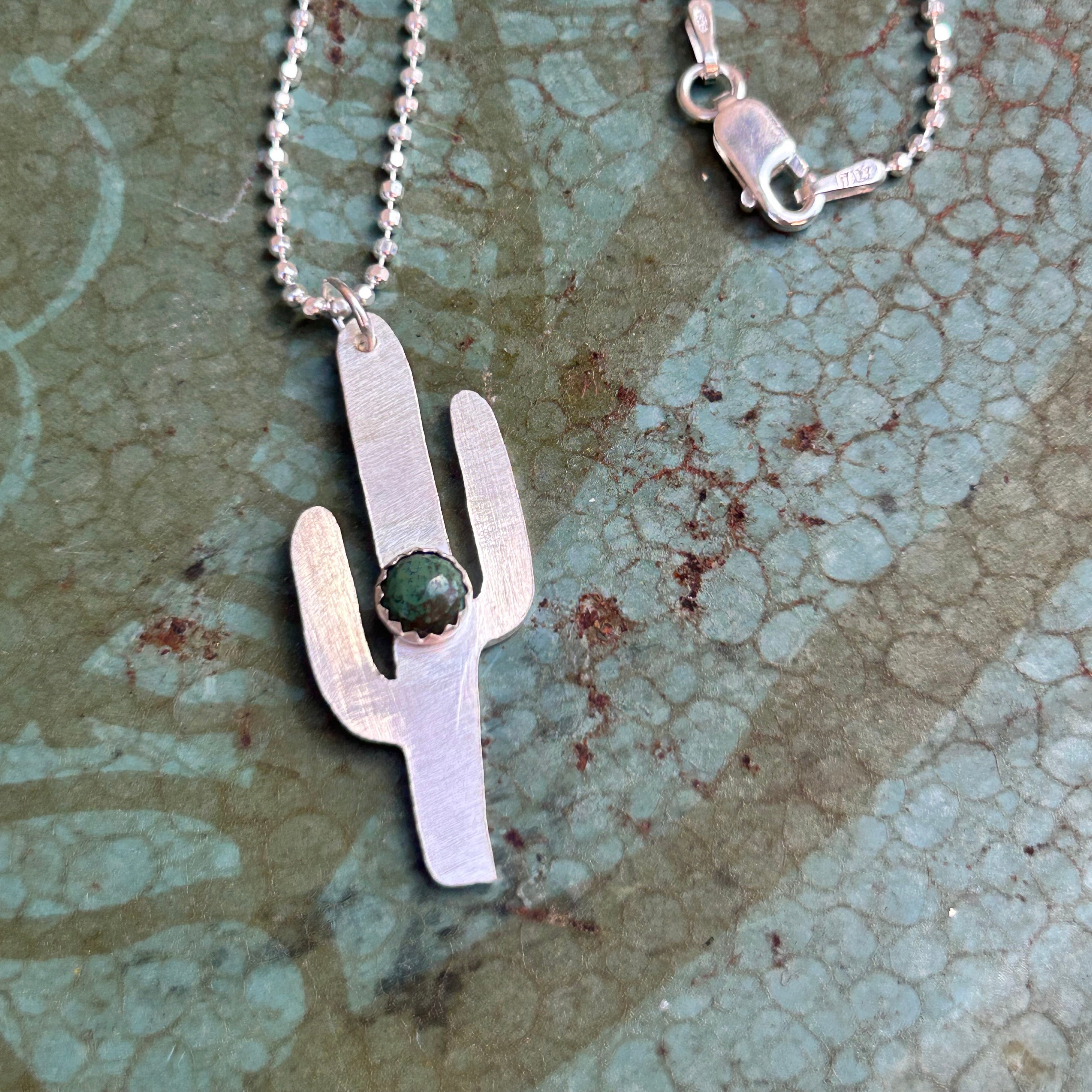 Turquoise Cactus Necklace - Jennifer Cervelli Jewelry