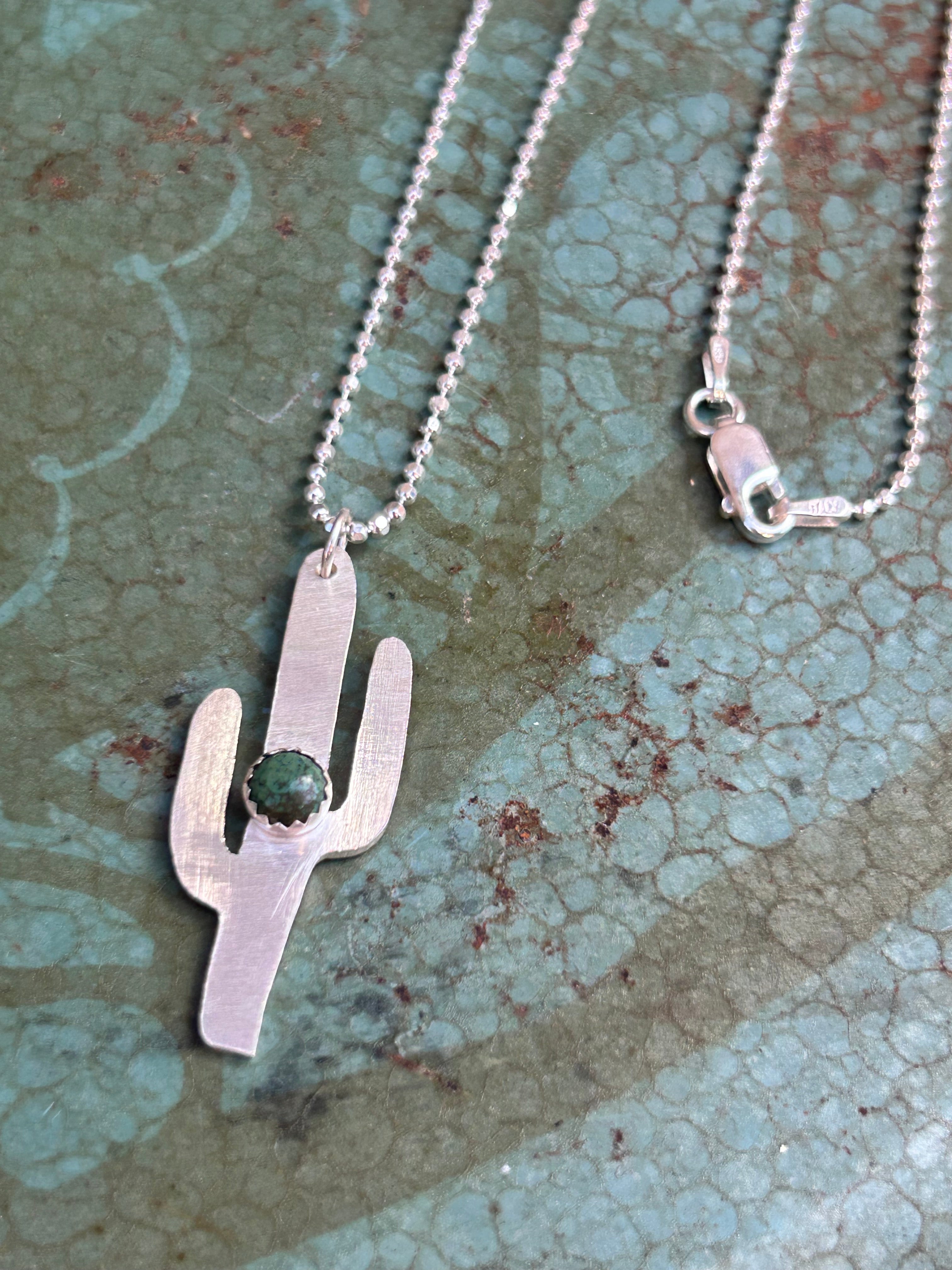Turquoise Cactus Necklace - Jennifer Cervelli Jewelry