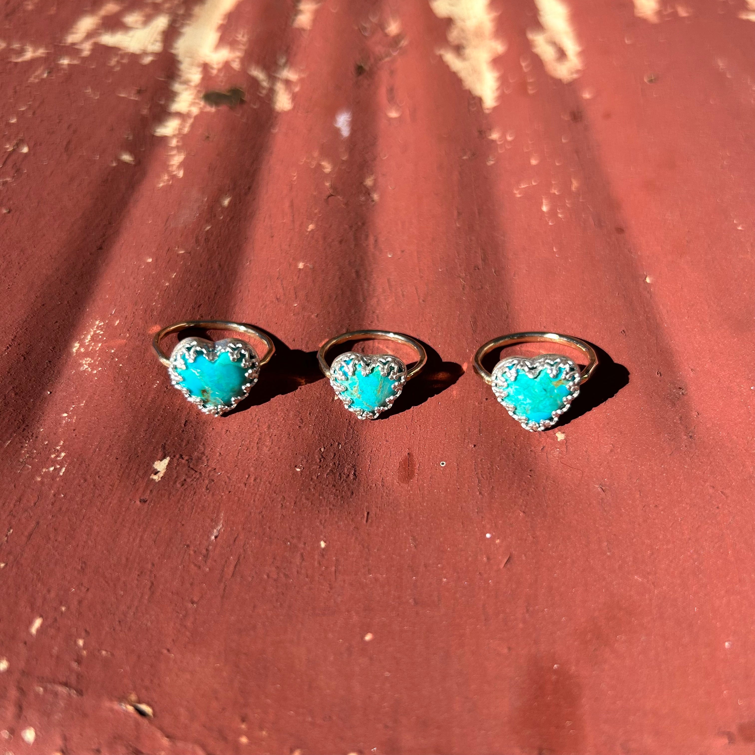 Turquoise Heart Ring #114 - Jennifer Cervelli Jewelry