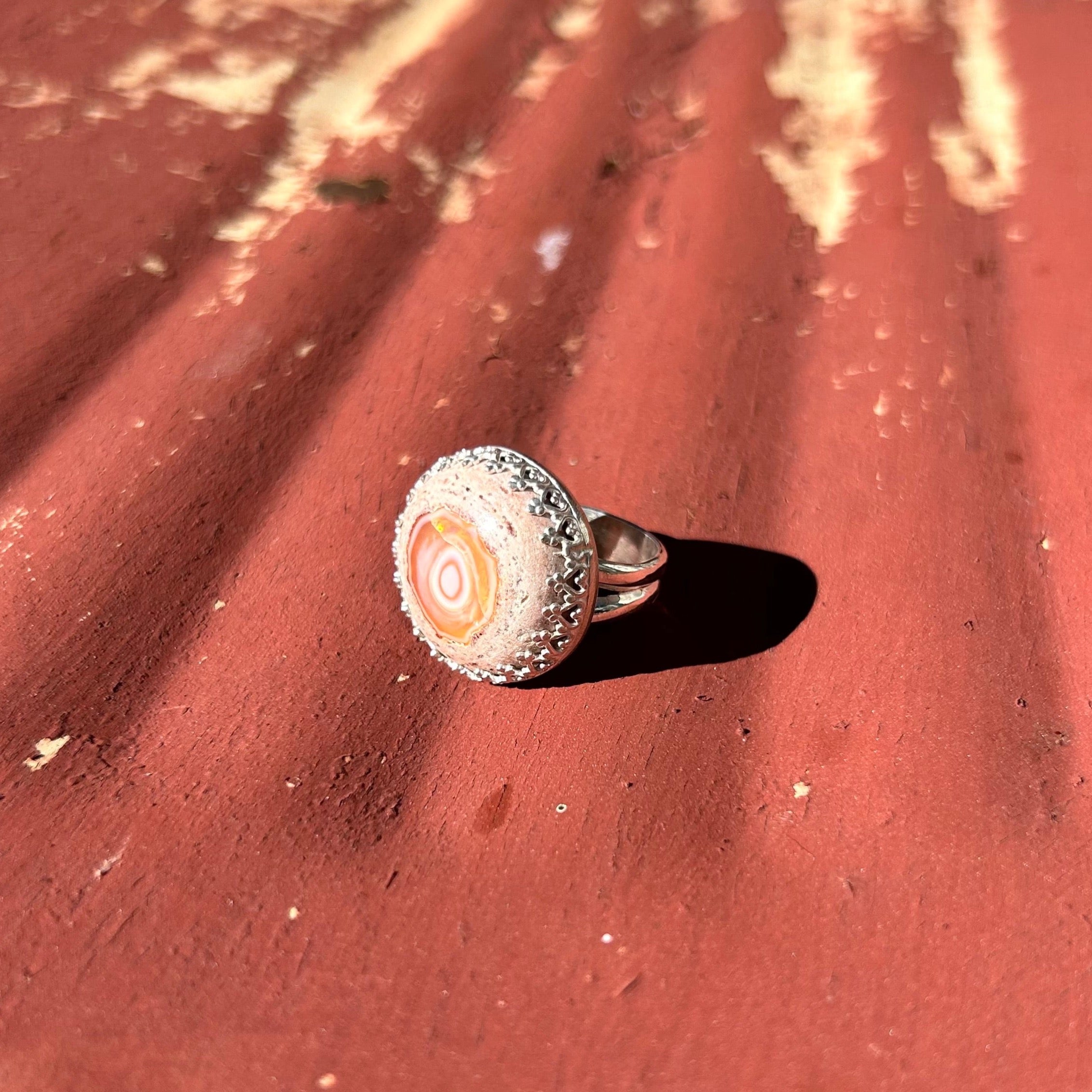 Fire Opal Full Moon Ring #100 - Jennifer Cervelli Jewelry