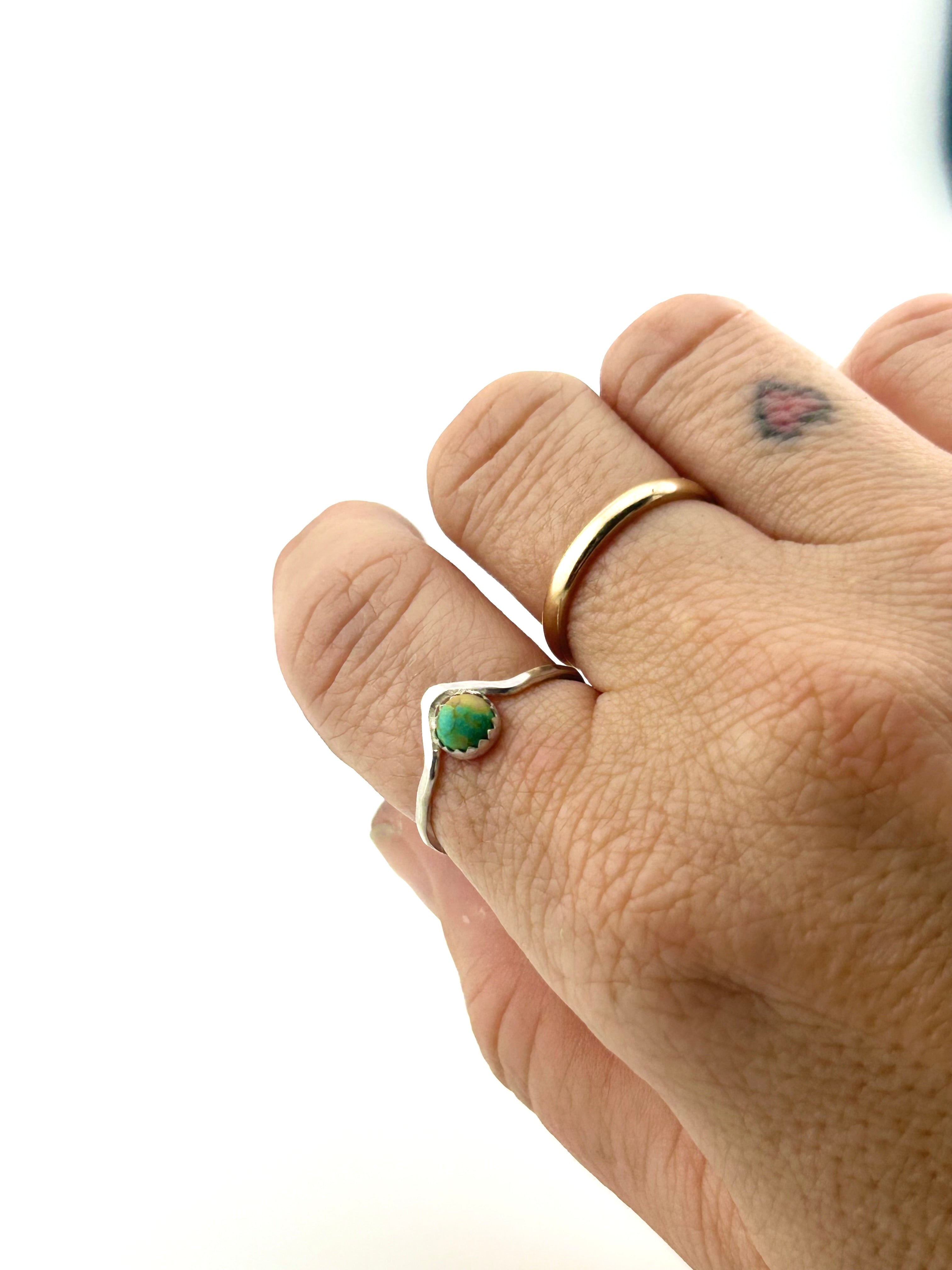 Turquoise Chevron Stacking Ring - Jennifer Cervelli Jewelry