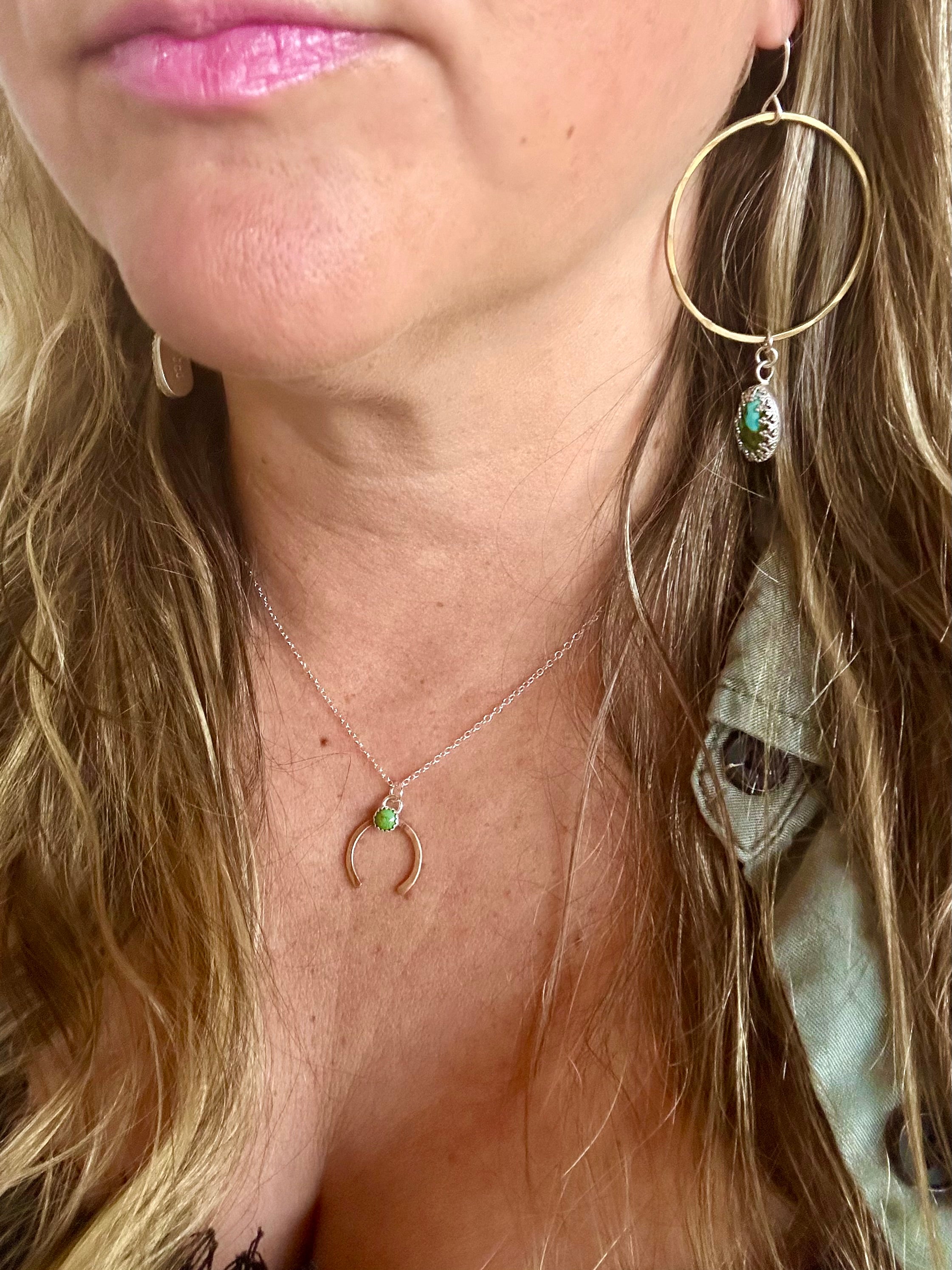 Share Luck - Lucky Horseshoe Charm Necklace - Turquoise - Jennifer Cervelli Jewelry