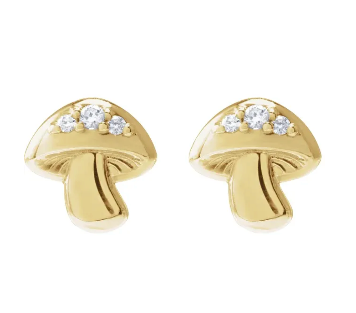 Mushroom Diamond Stud Earrings - Jennifer Cervelli Jewelry