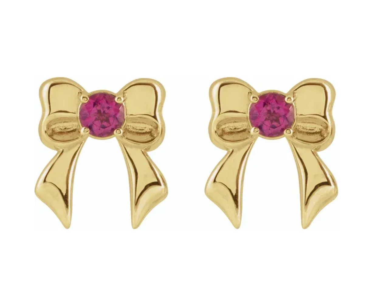 Pink Tourmaline Bow Stud Earrings - Jennifer Cervelli Jewelry