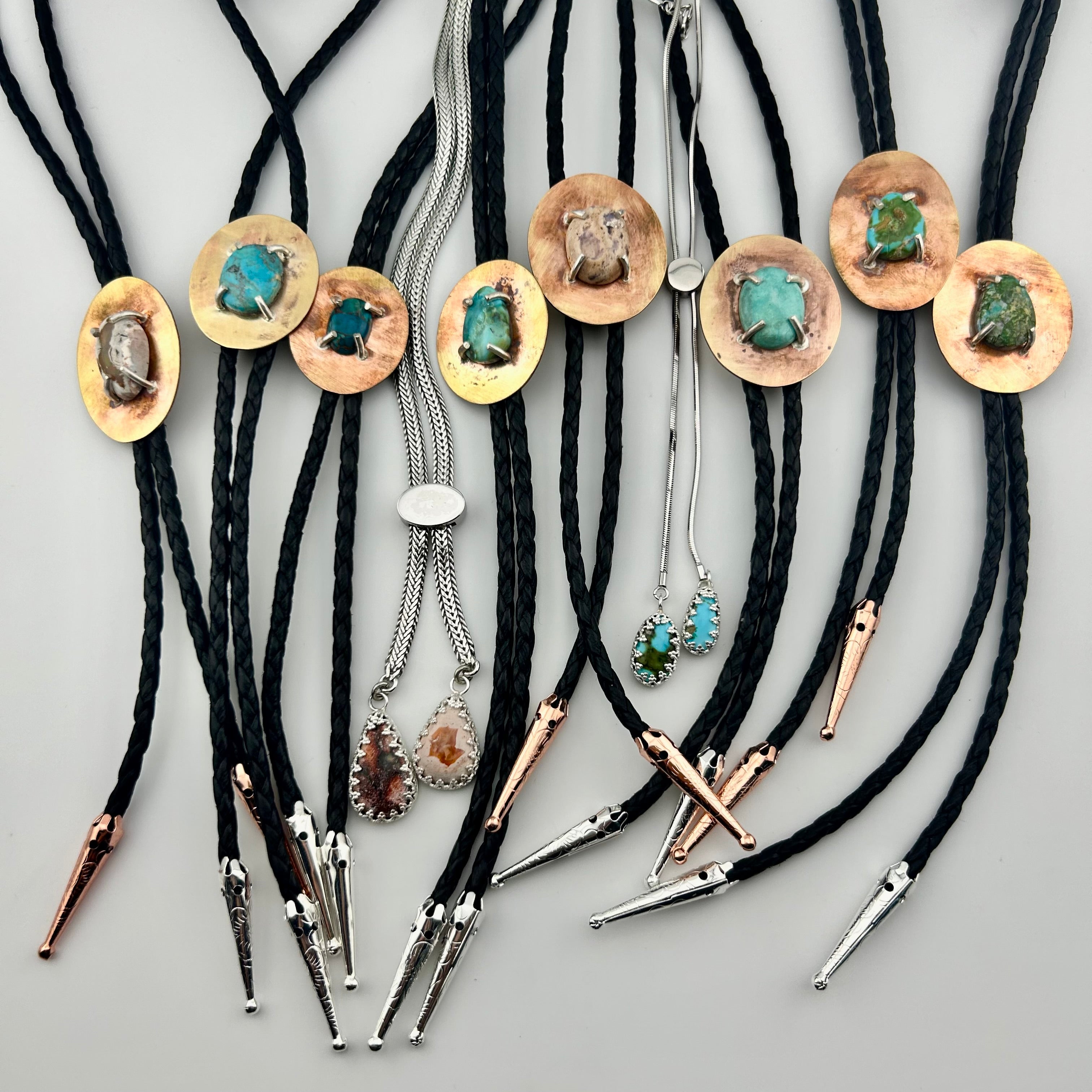 One of a Kind Turquoise Bolo Tie #107 - Jennifer Cervelli Jewelry