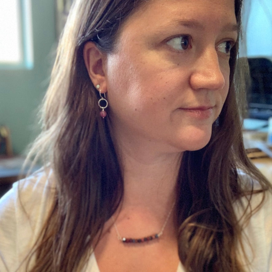 Ruby Gemstone Drop Earrings - Jennifer Cervelli Jewelry