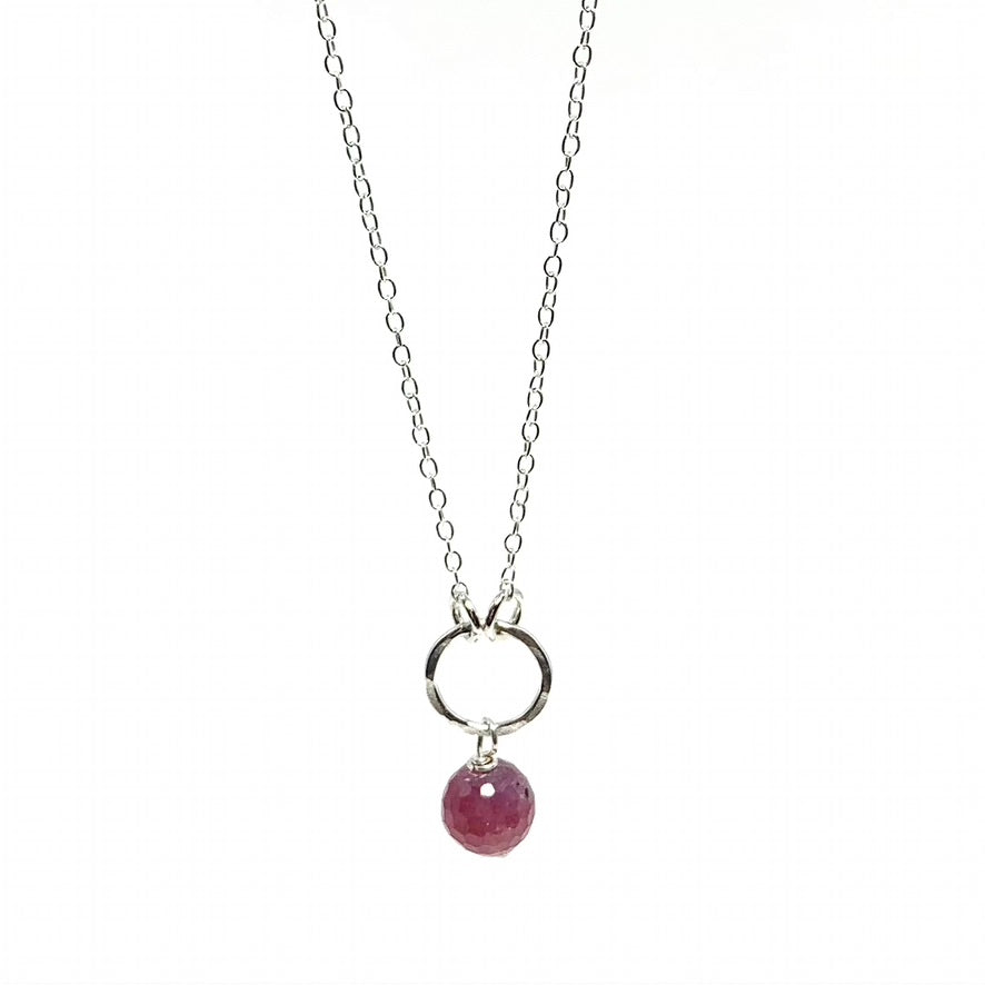 Ruby Gemstone Drop Necklace - Jennifer Cervelli Jewelry