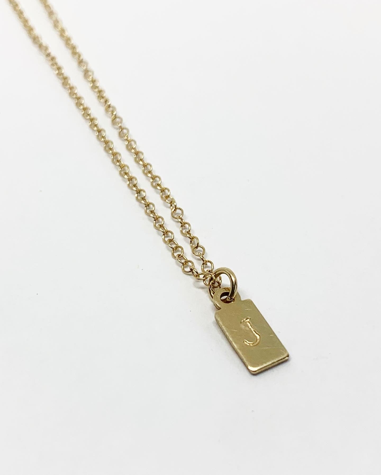 Initial Tag Necklace - Jennifer Cervelli Jewelry