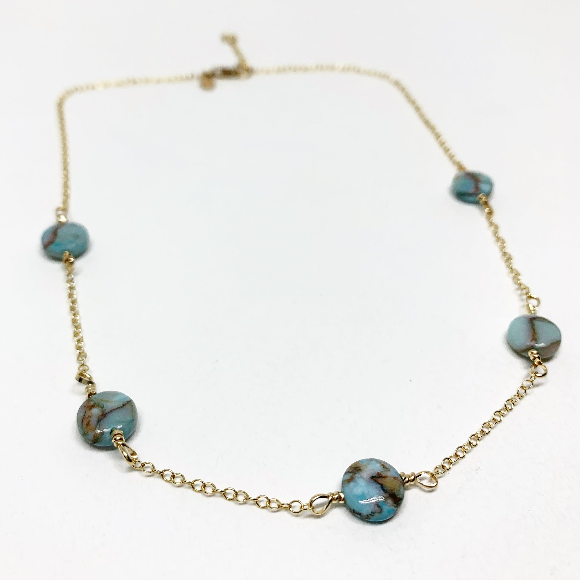 Turquoise Disc Choker Necklace - Jennifer Cervelli Jewelry