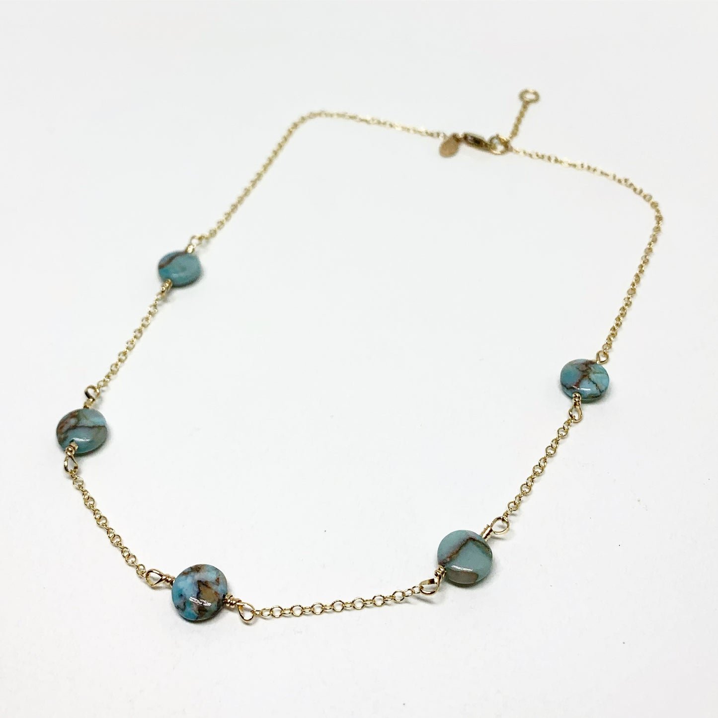 Turquoise Disc Choker Necklace - Jennifer Cervelli Jewelry