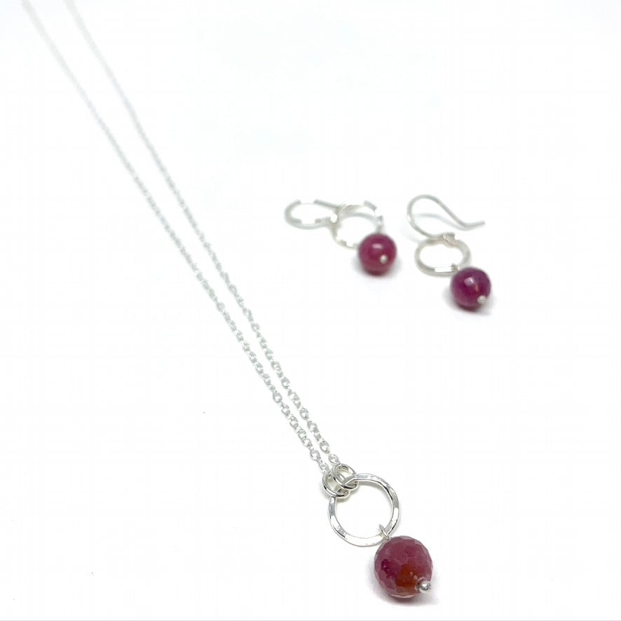 Ruby Gemstone Drop Necklace - Jennifer Cervelli Jewelry