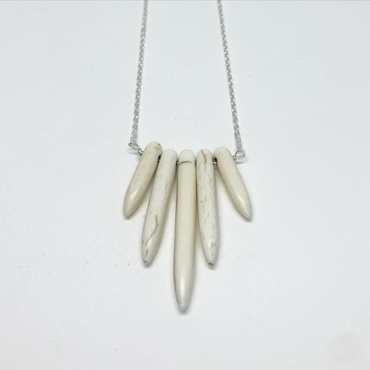 Cream Howlite Spike Necklace - Jennifer Cervelli Jewelry