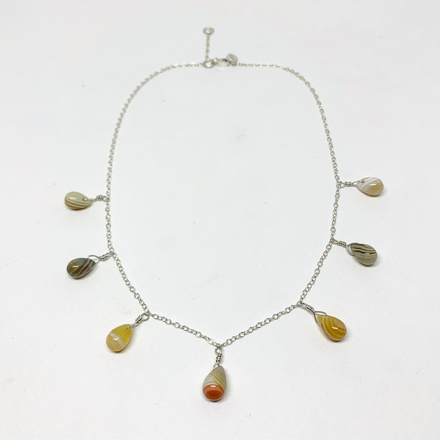 Botswana Agate Teardrop Necklace - Jennifer Cervelli Jewelry