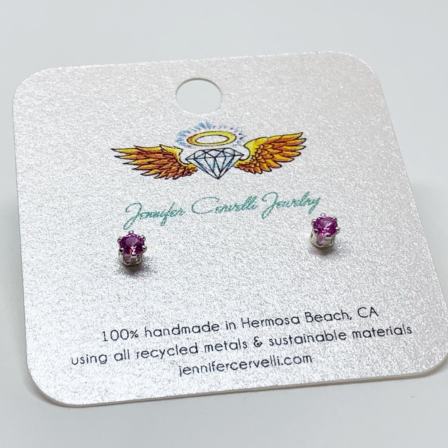 Pink Tourmaline Birthstone Earrings - October Birthstone - Jennifer Cervelli Jewelry