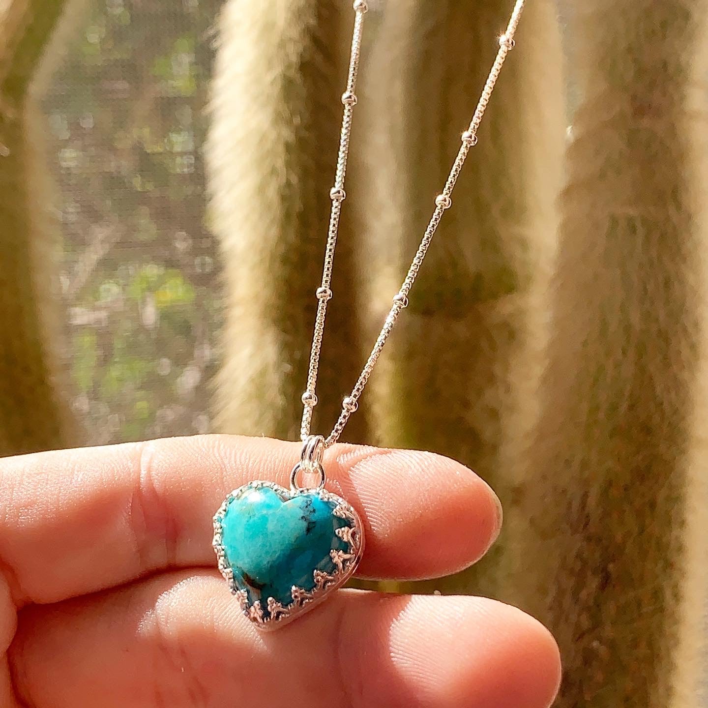 Turquoise Heart Necklace #200 - Jennifer Cervelli Jewelry