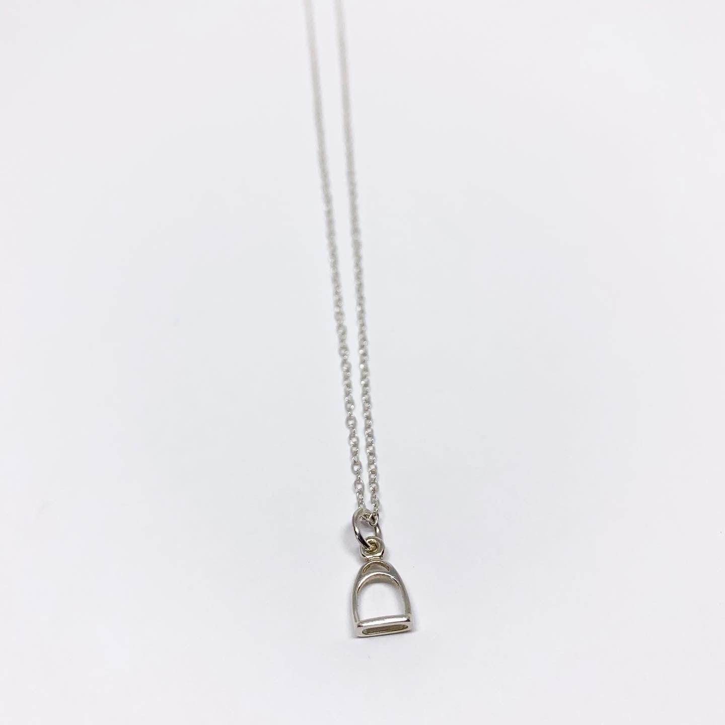 Mini Stirrup Charm Necklace - Jennifer Cervelli Jewelry