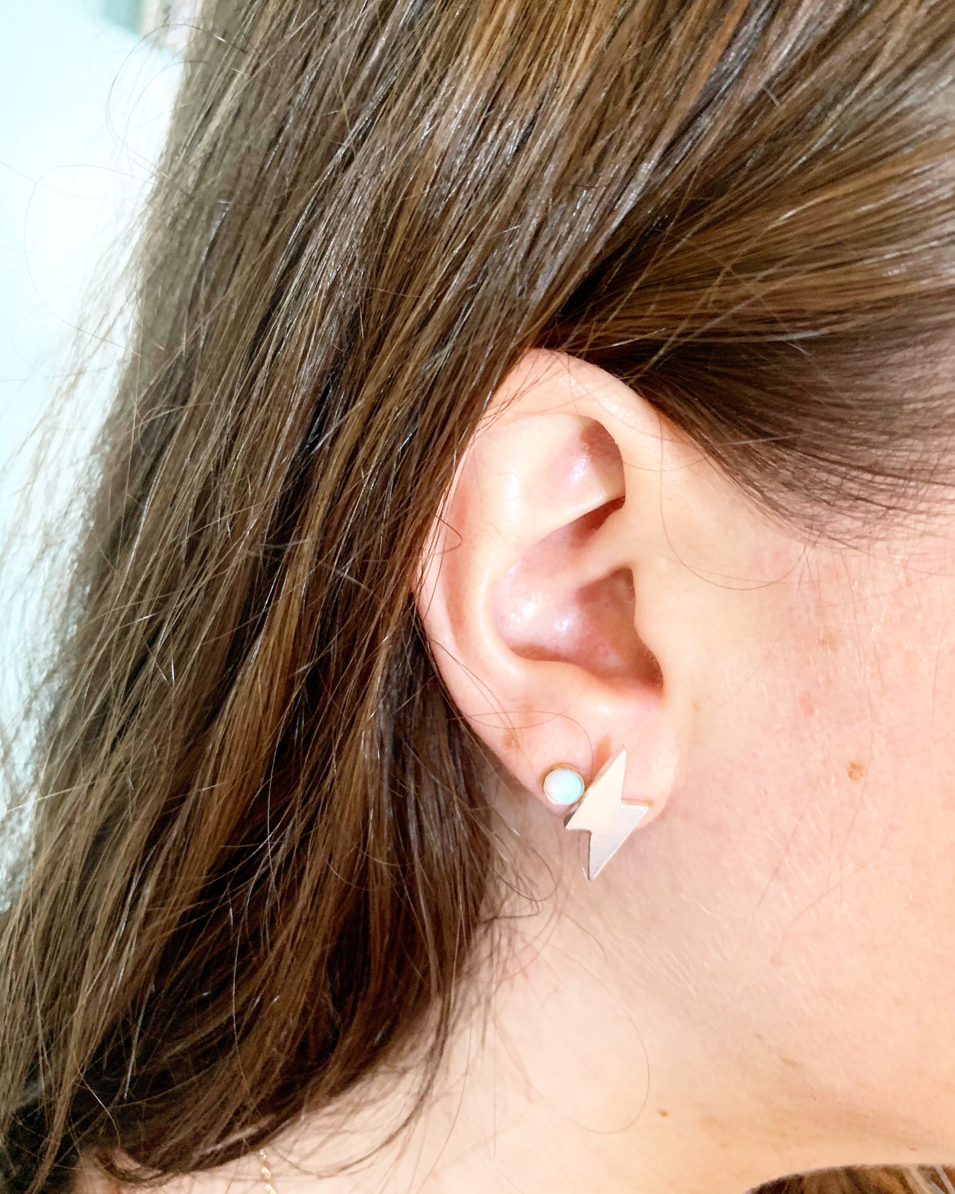 Mini Lightning Bolt Stud Earrings - Jennifer Cervelli Jewelry