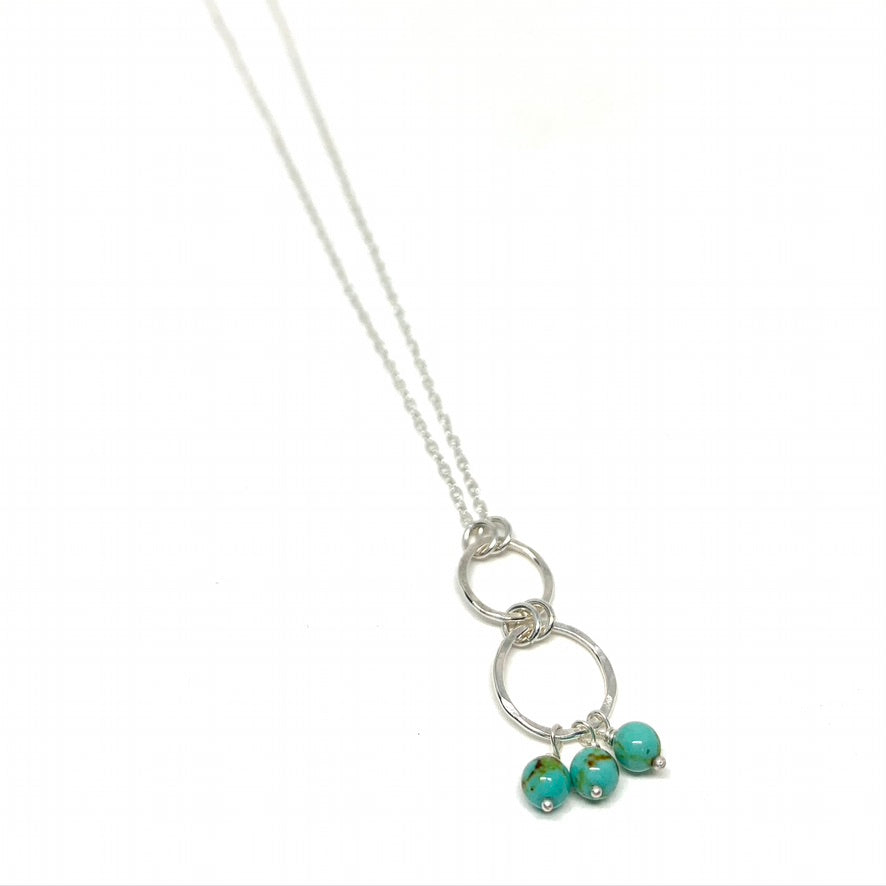 Mini Turquoise Infinity Double Drop Necklace - Jennifer Cervelli Jewelry