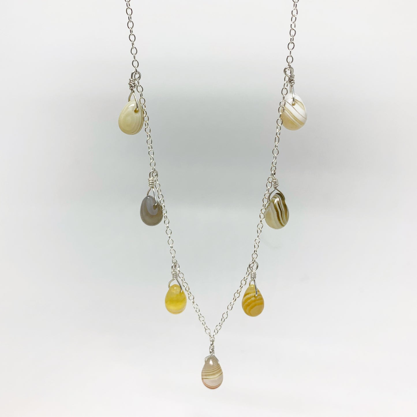 Botswana Agate Teardrop Necklace - Jennifer Cervelli Jewelry