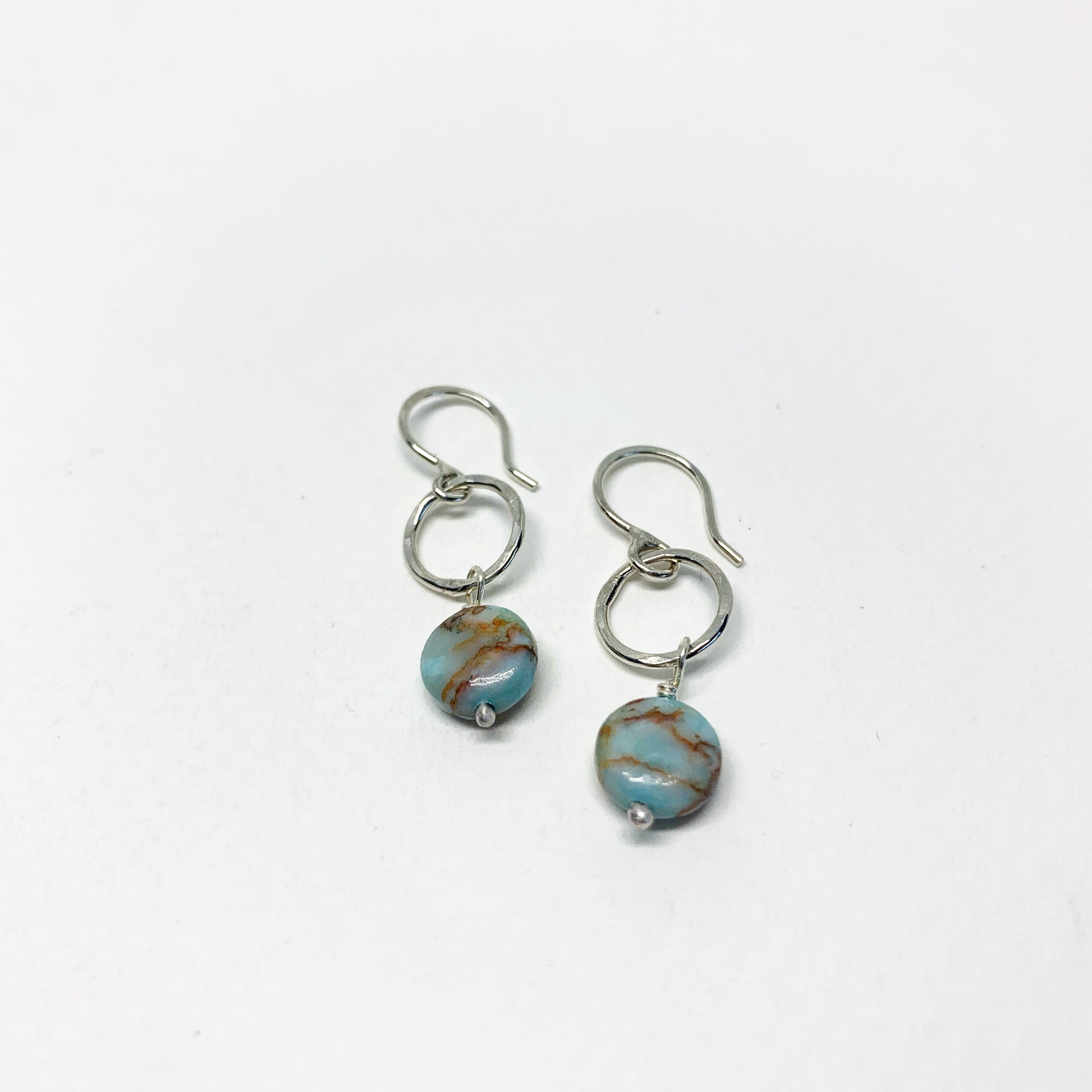 Turquoise Disc Drop Earrings - Jennifer Cervelli Jewelry