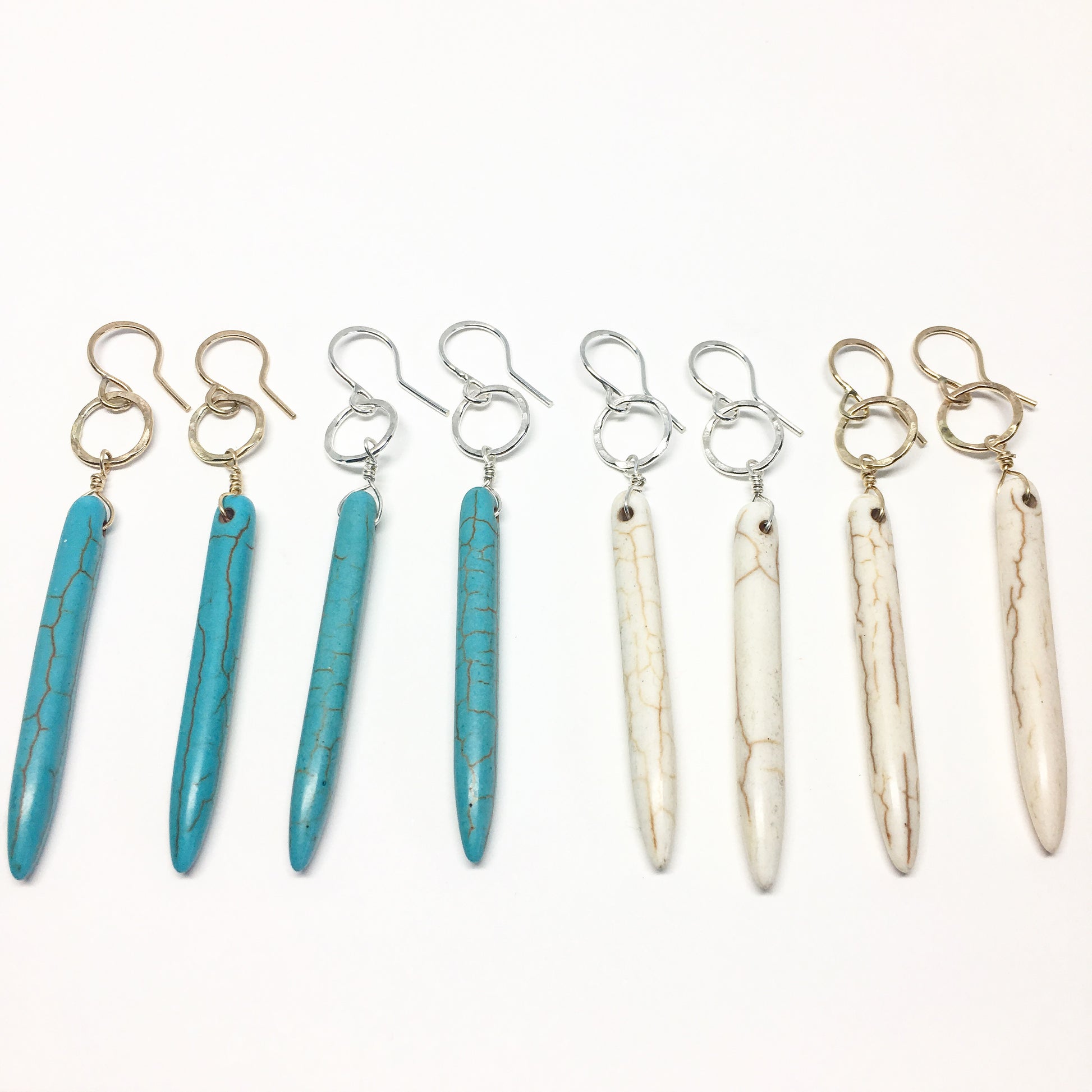 Turquoise Howlite Drop Earrings - Jennifer Cervelli Jewelry