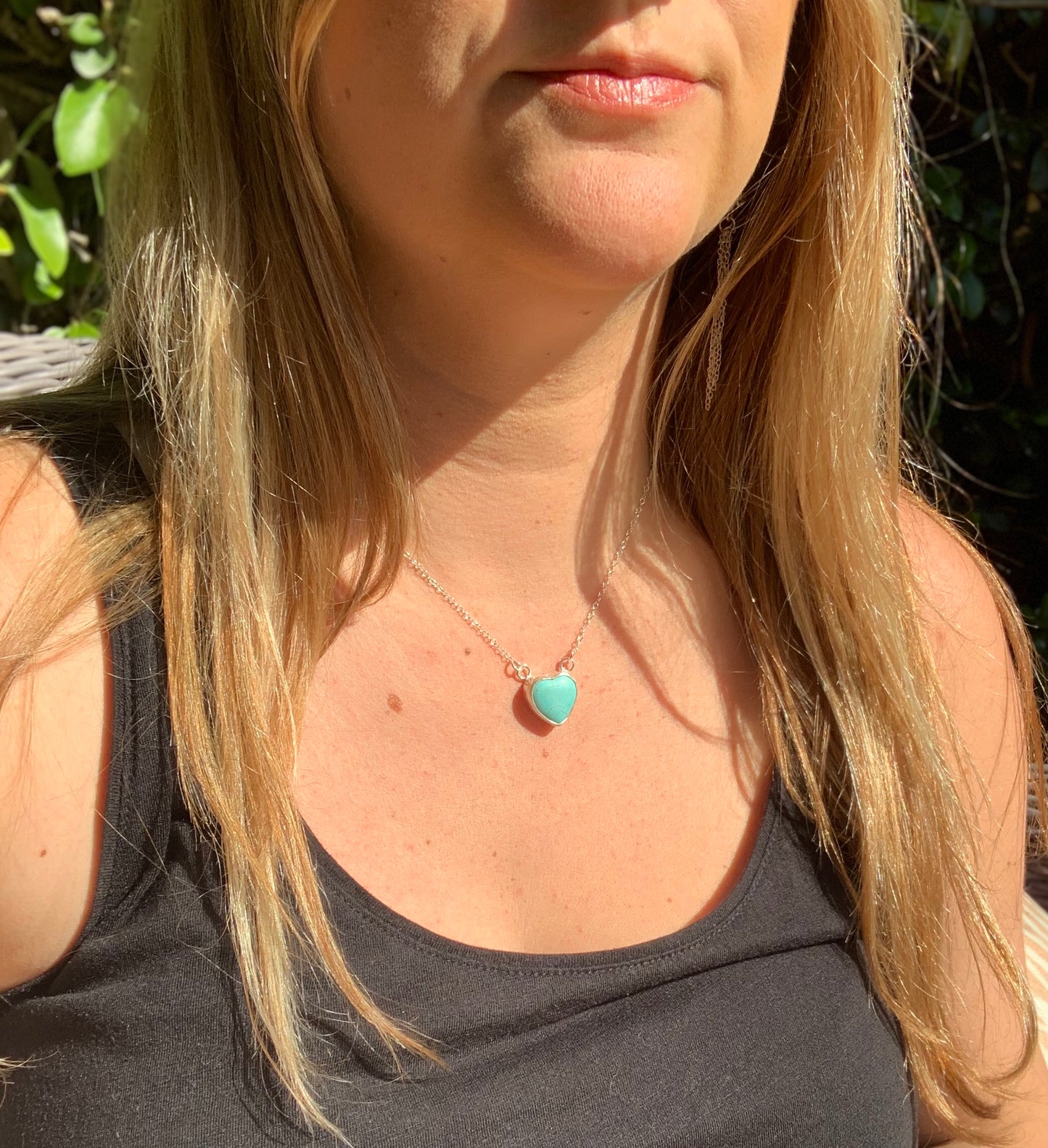 Turquoise Howlite Heart Necklace #110 - Jennifer Cervelli Jewelry