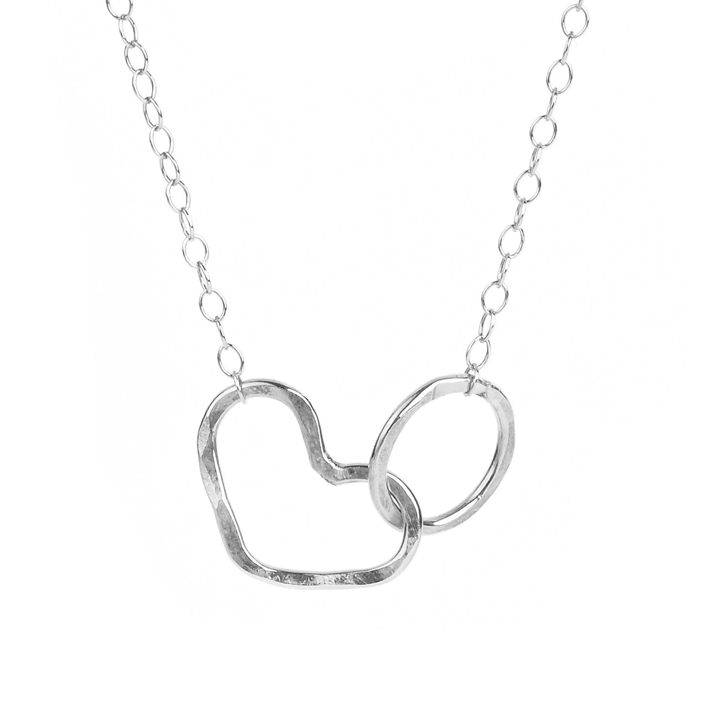 Namaste Necklace - Heart and Circle Infinity Necklace - Jennifer Cervelli Jewelry