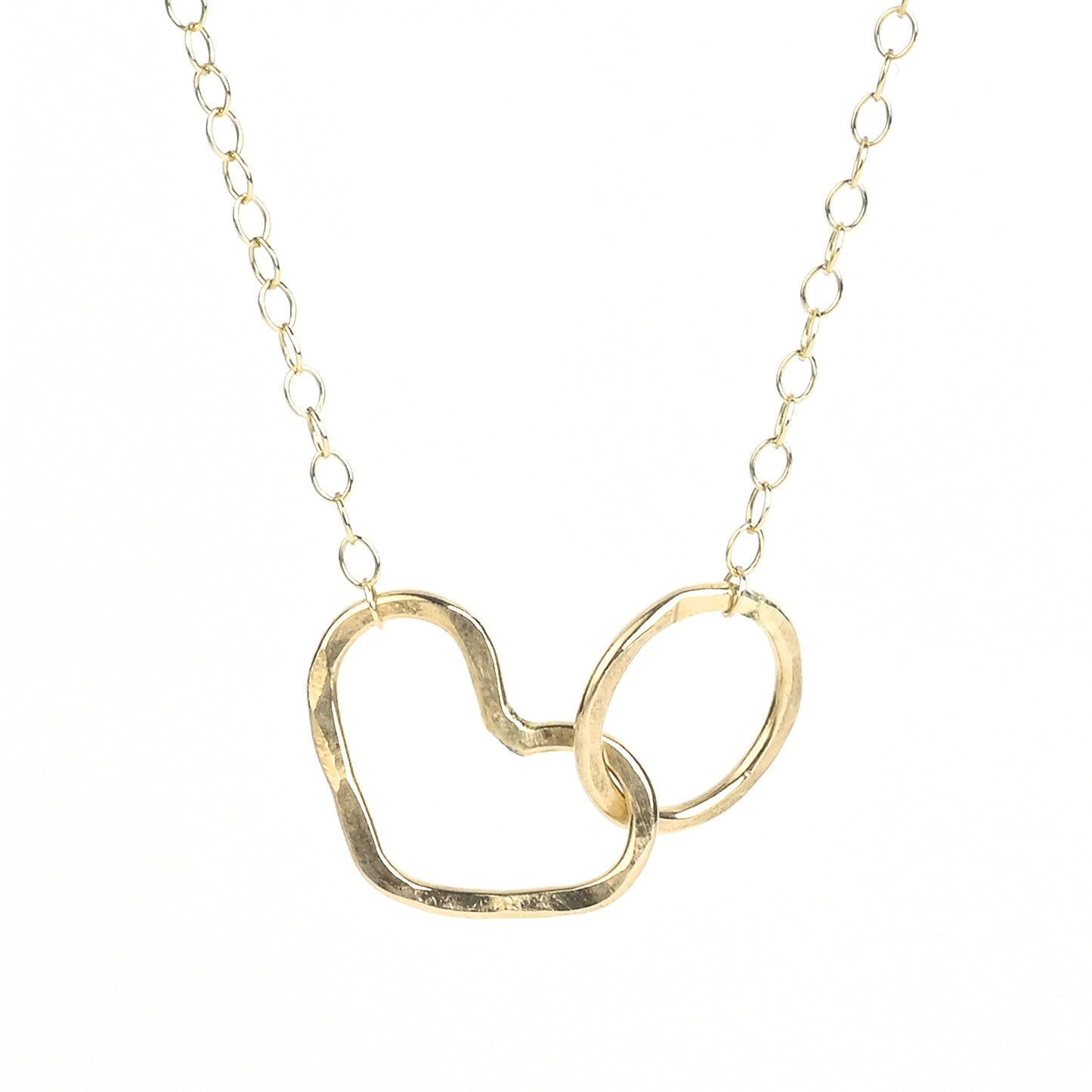 Namaste Necklace - Heart and Circle Infinity Necklace - Jennifer Cervelli Jewelry