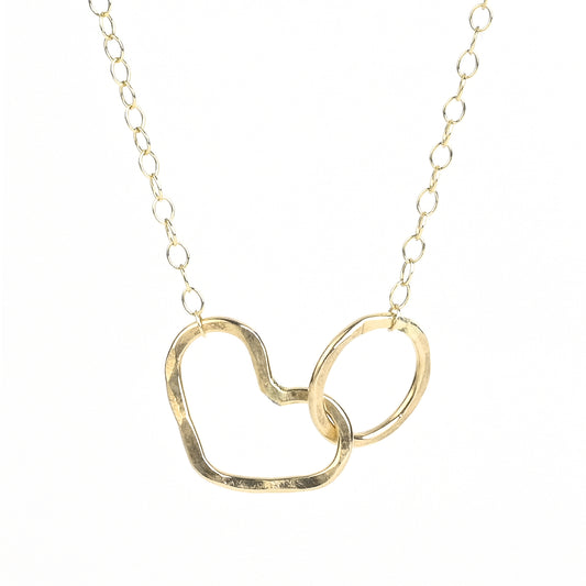 Namaste Necklace - Heart and Circle Infinity Necklace - Jennifer Cervelli Jewelry