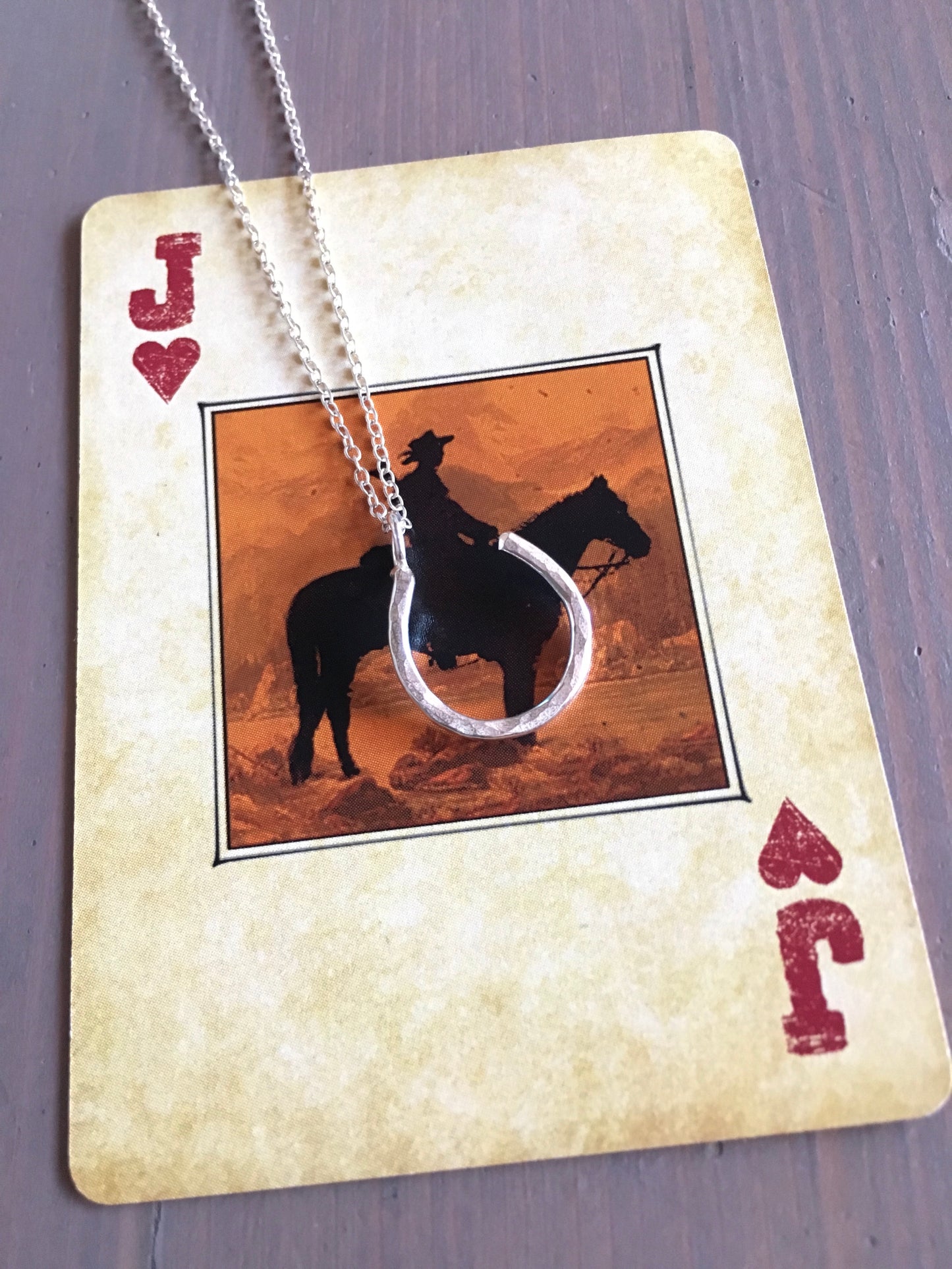 Hanging Lucky Horseshoe Charm Necklace - Jennifer Cervelli Jewelry