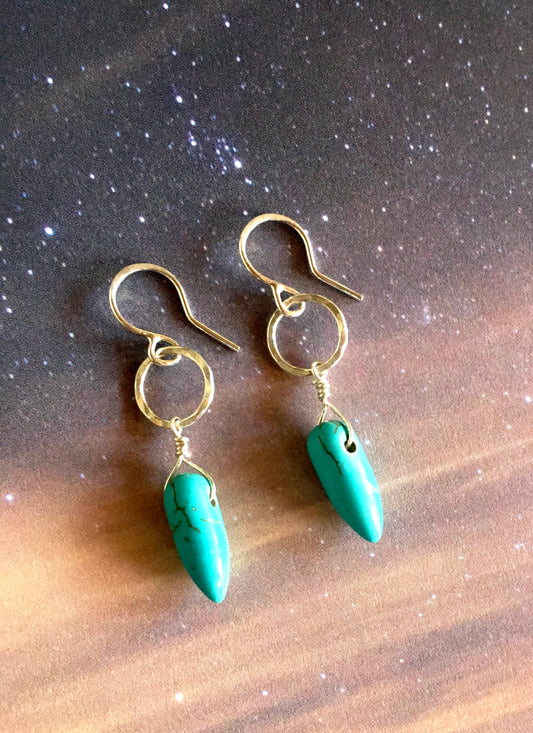 Mini Turquoise Drop Earrings - Jennifer Cervelli Jewelry