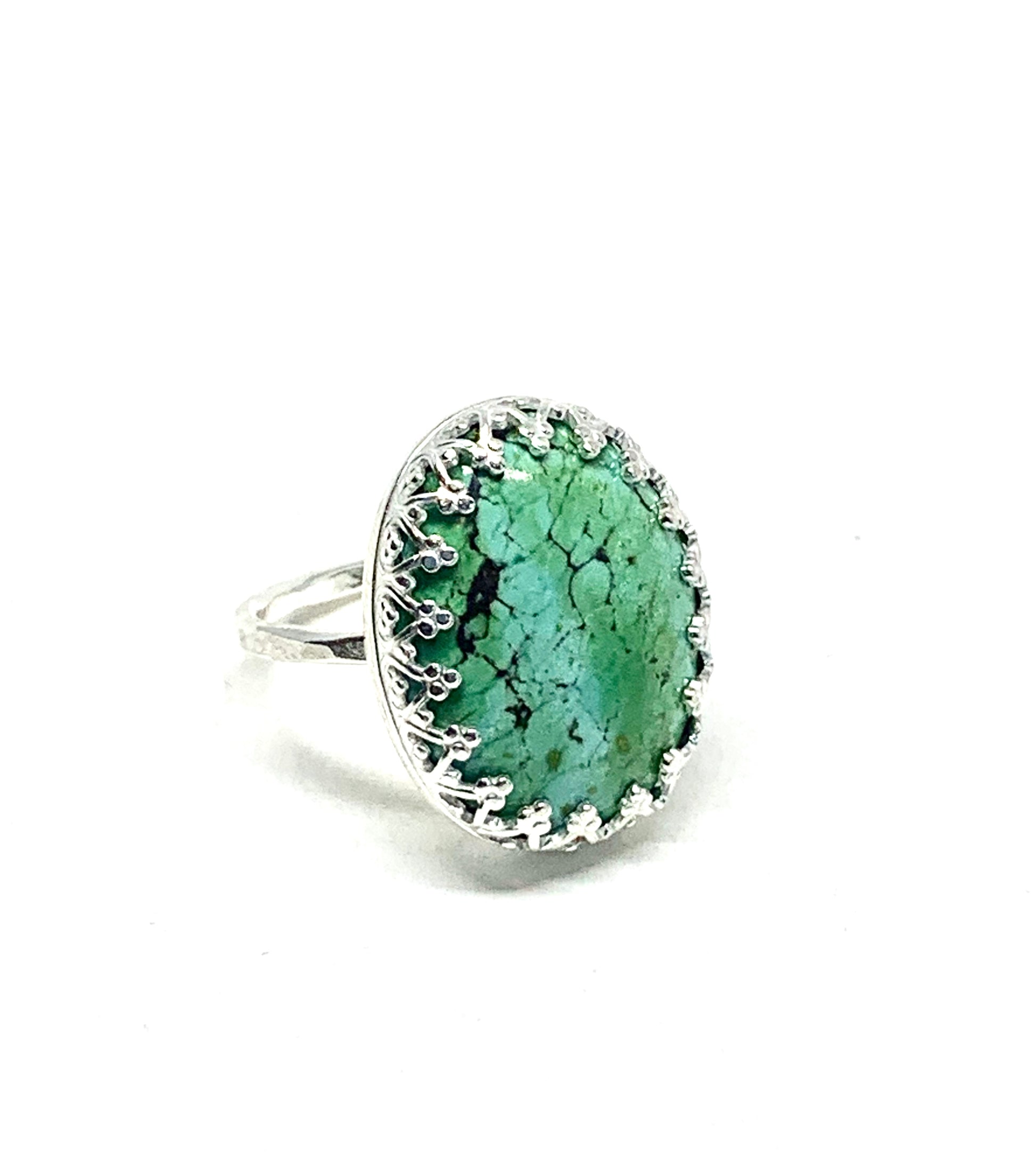Sterling Silver Oval Turquoise Ring 