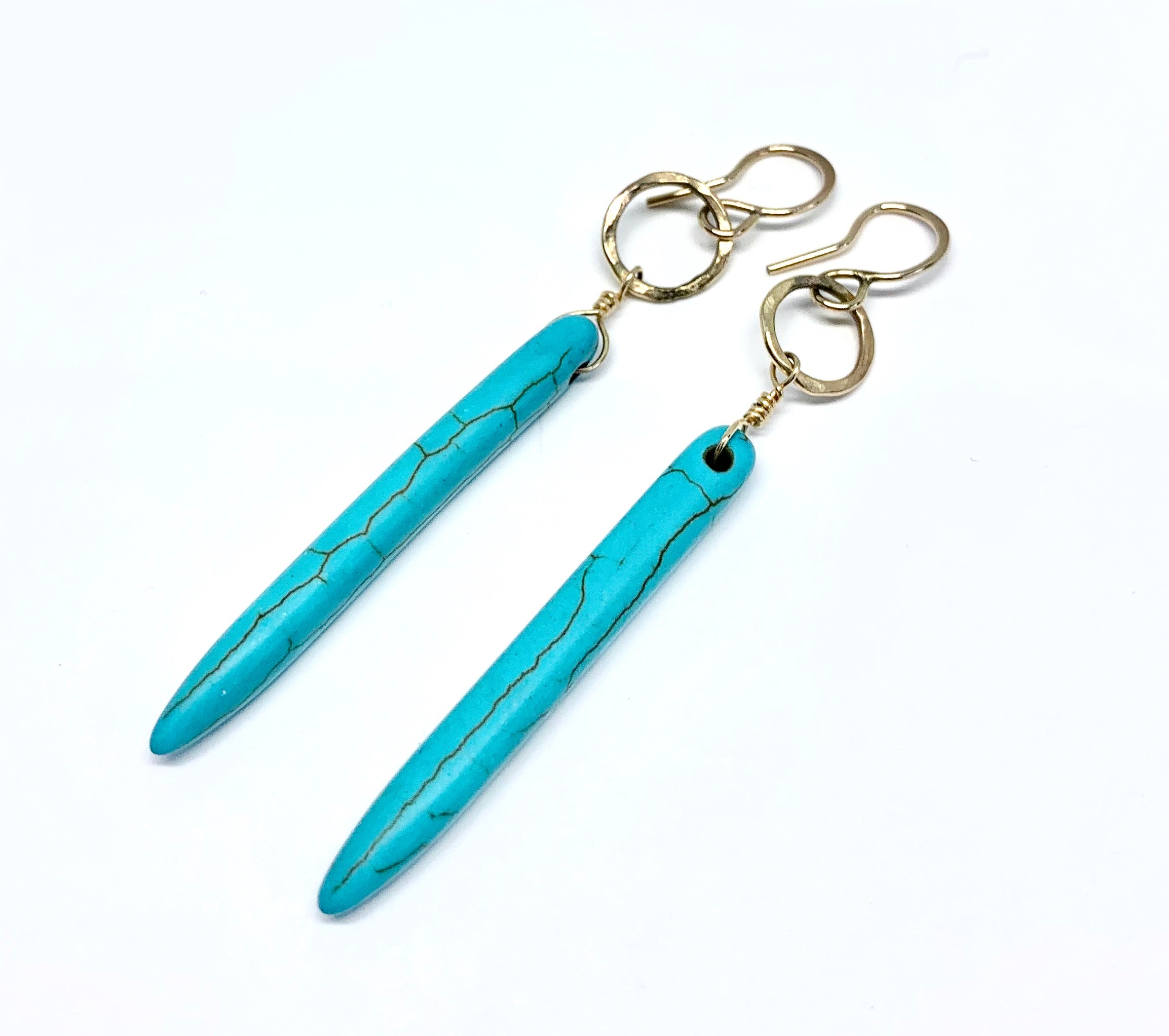 Turquoise Howlite Drop Earrings - Jennifer Cervelli Jewelry