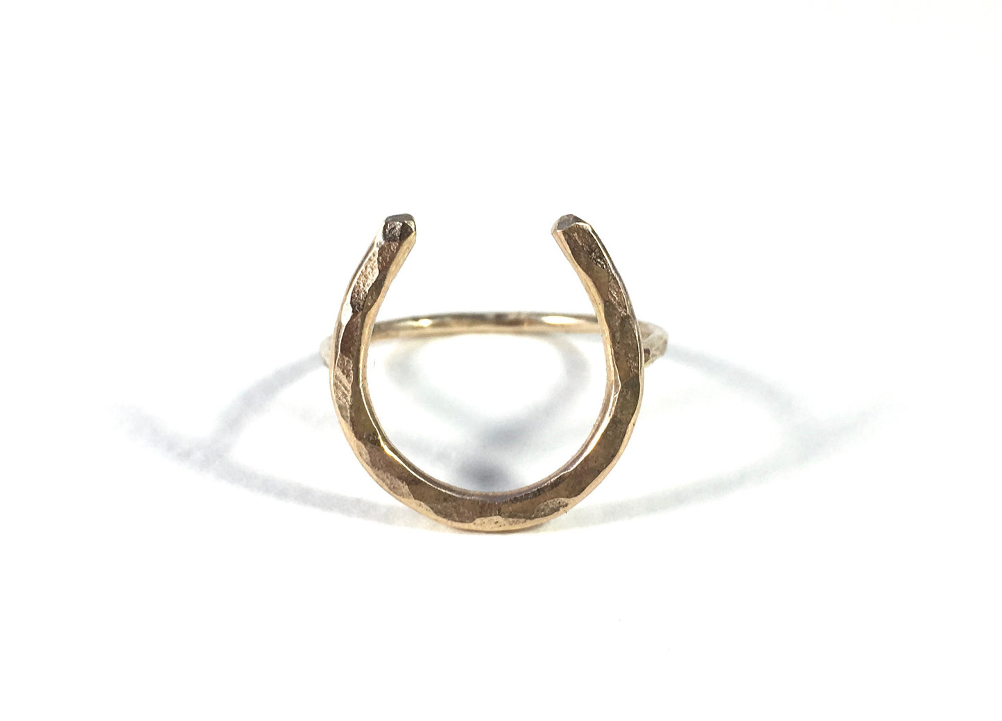 Large Gold Lucky Horseshoe Ring - Jennifer Cervelli Jewelry