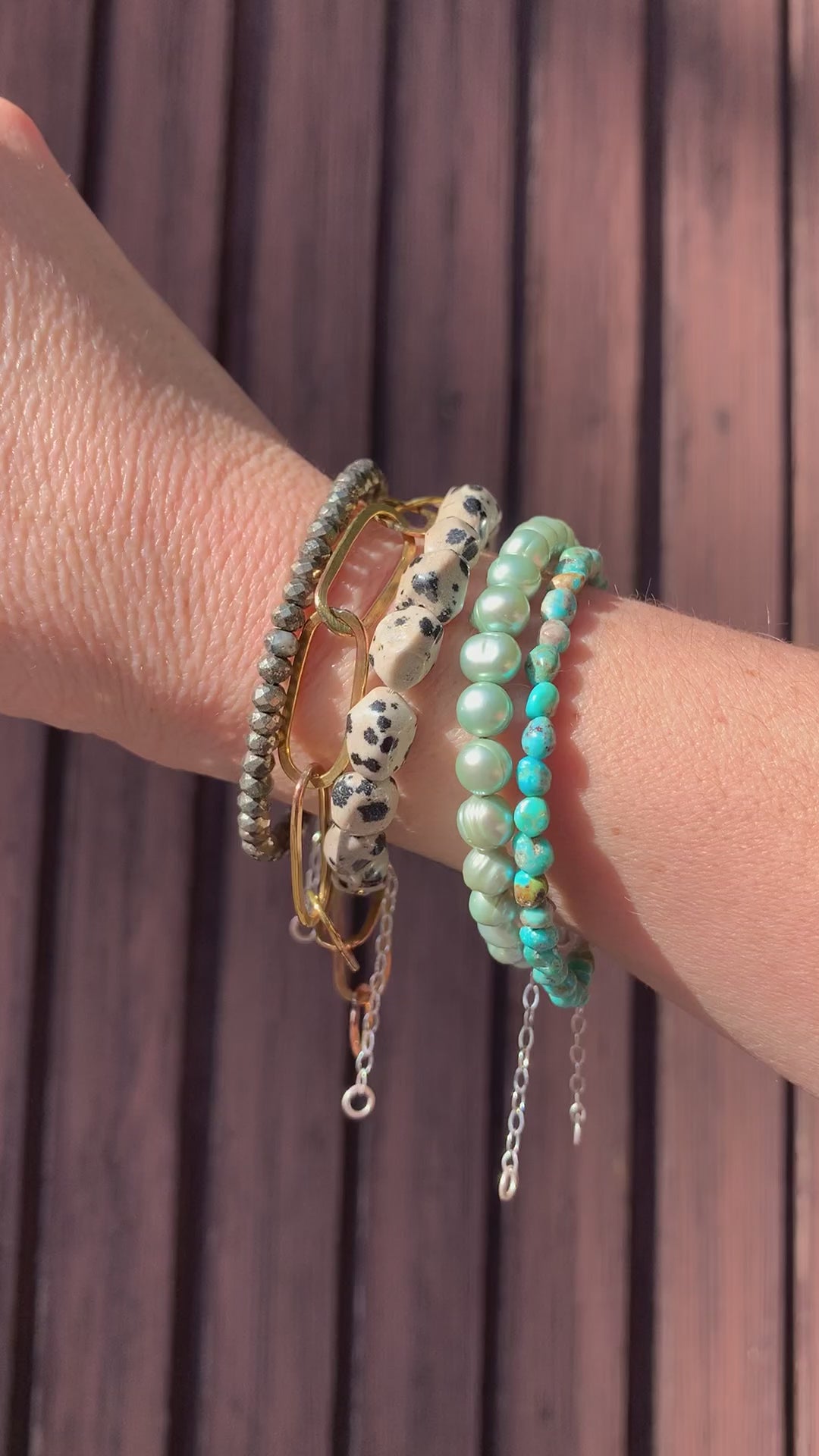 Dalmatian Jasper Women's Beaded Bracelet – Swashaa