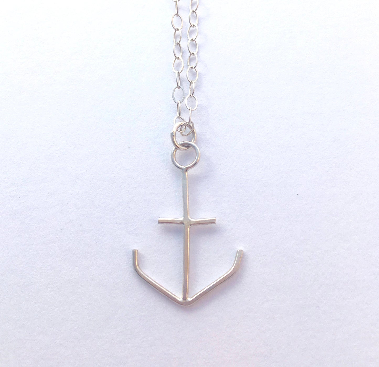 Sterling Silver Anchor Charm Necklace