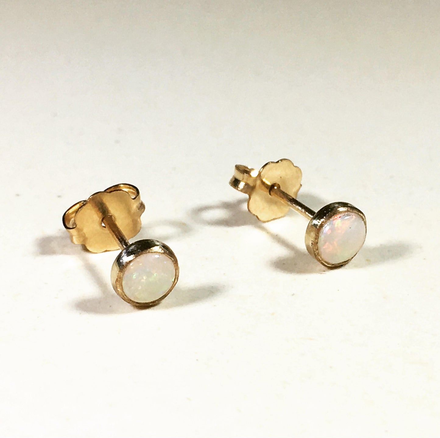 Rainbow Opal Stud Earrings - Opal Birthstone Earrings