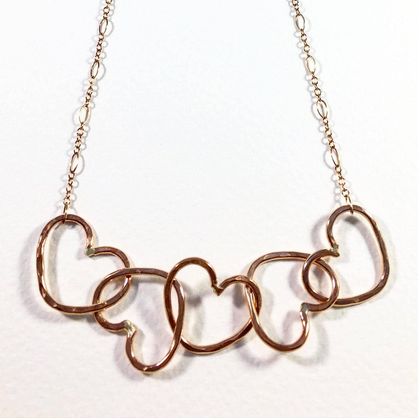 Five Linked Hearts Necklace 