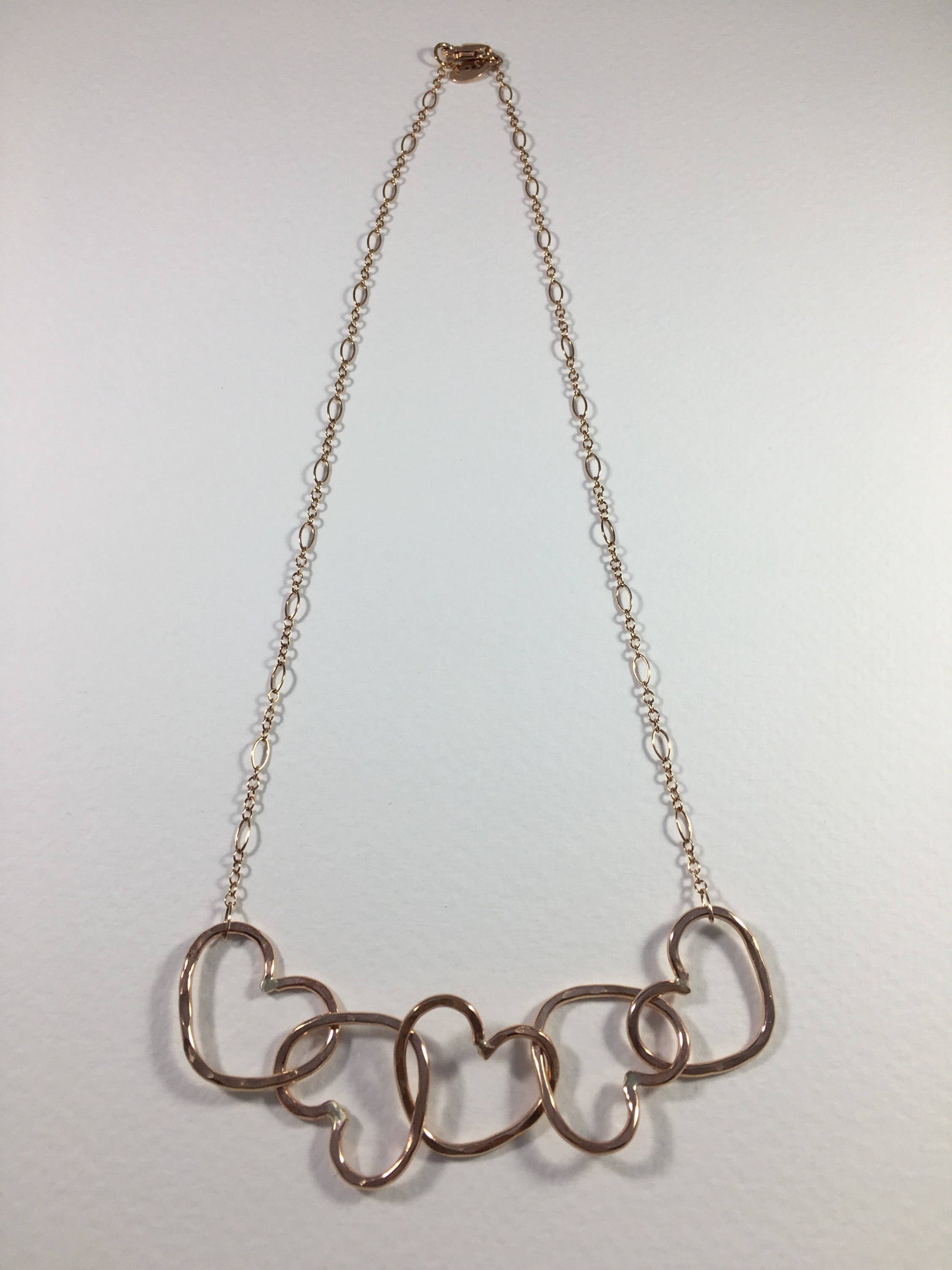Five Linked Hearts Necklace 